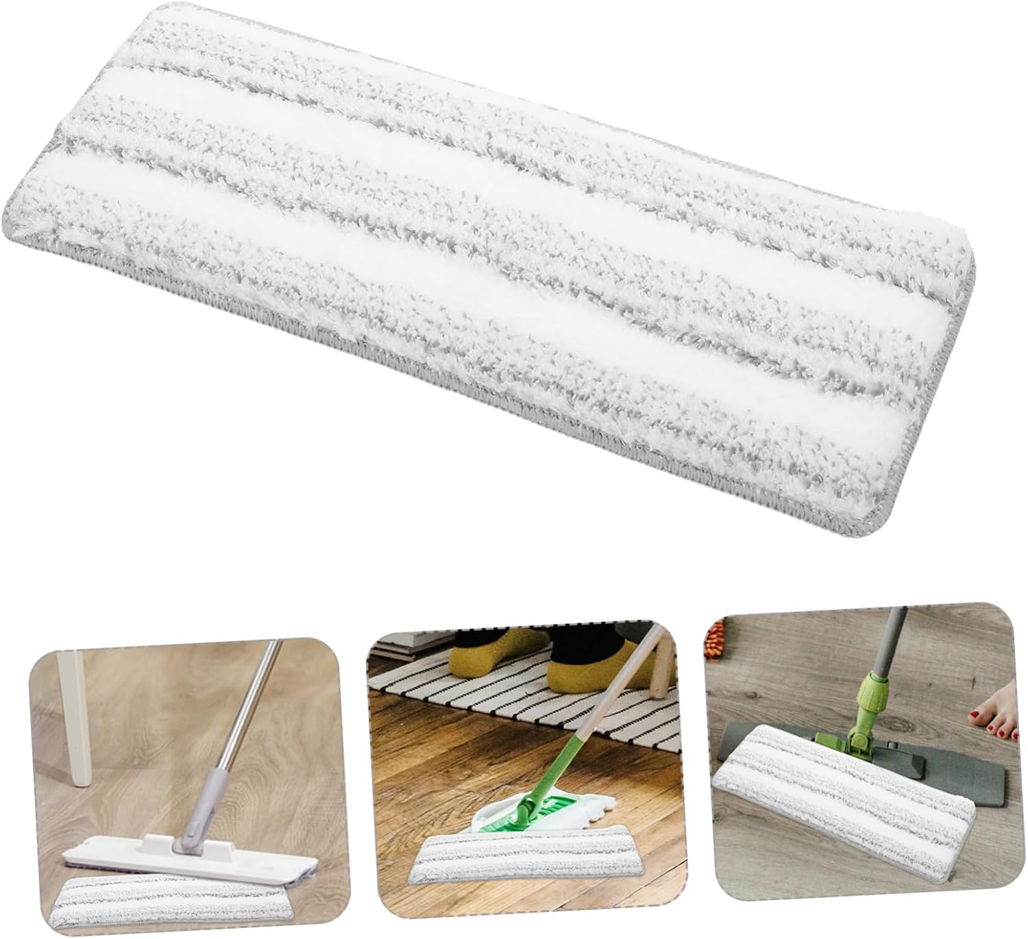 3pcs Thickened Microfiber Mop Pad Refills for Efficient Floor Cleaning