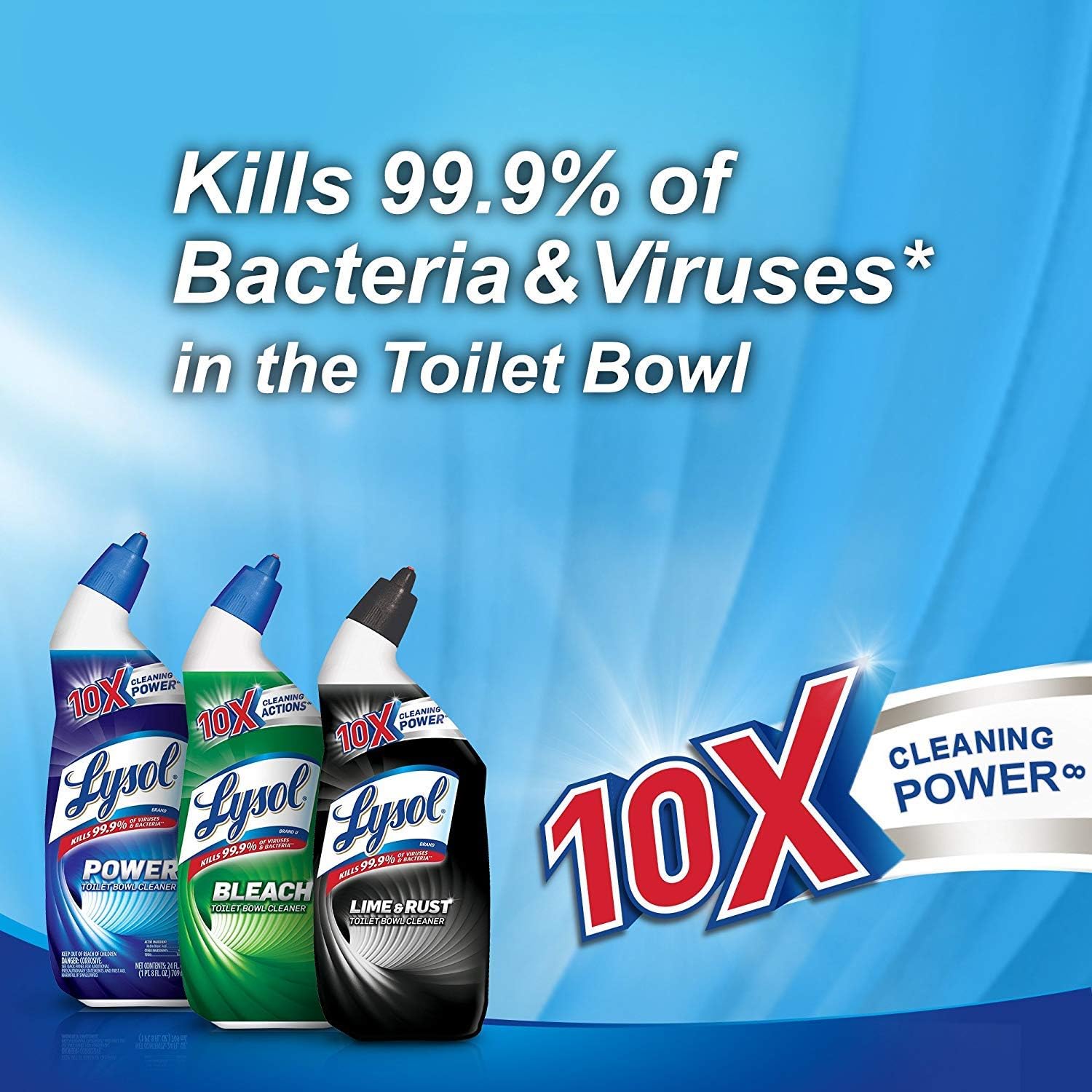 Lysol Power Toilet Bowl Cleaner 8 oz Pack of 4
