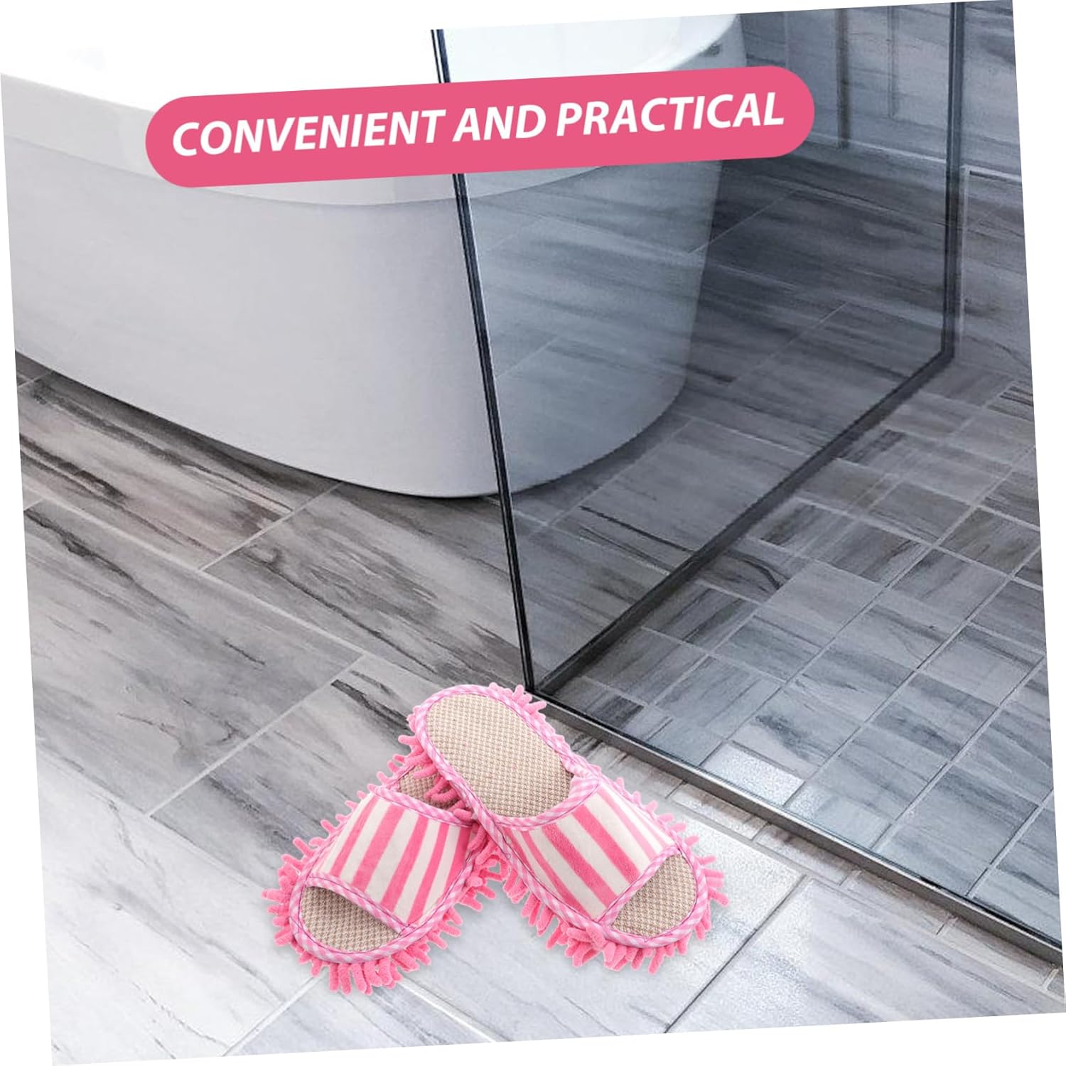 1 Pair Minkissy Mop Slippers for Women