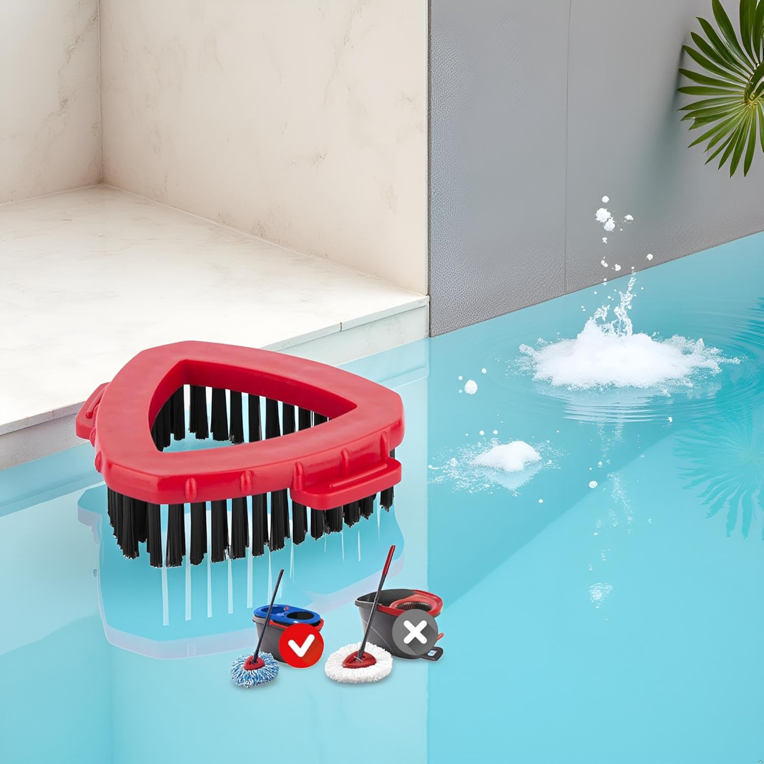 Tustao Spin Mop Replacement Head Base Scrub Brush for 2 Tank System