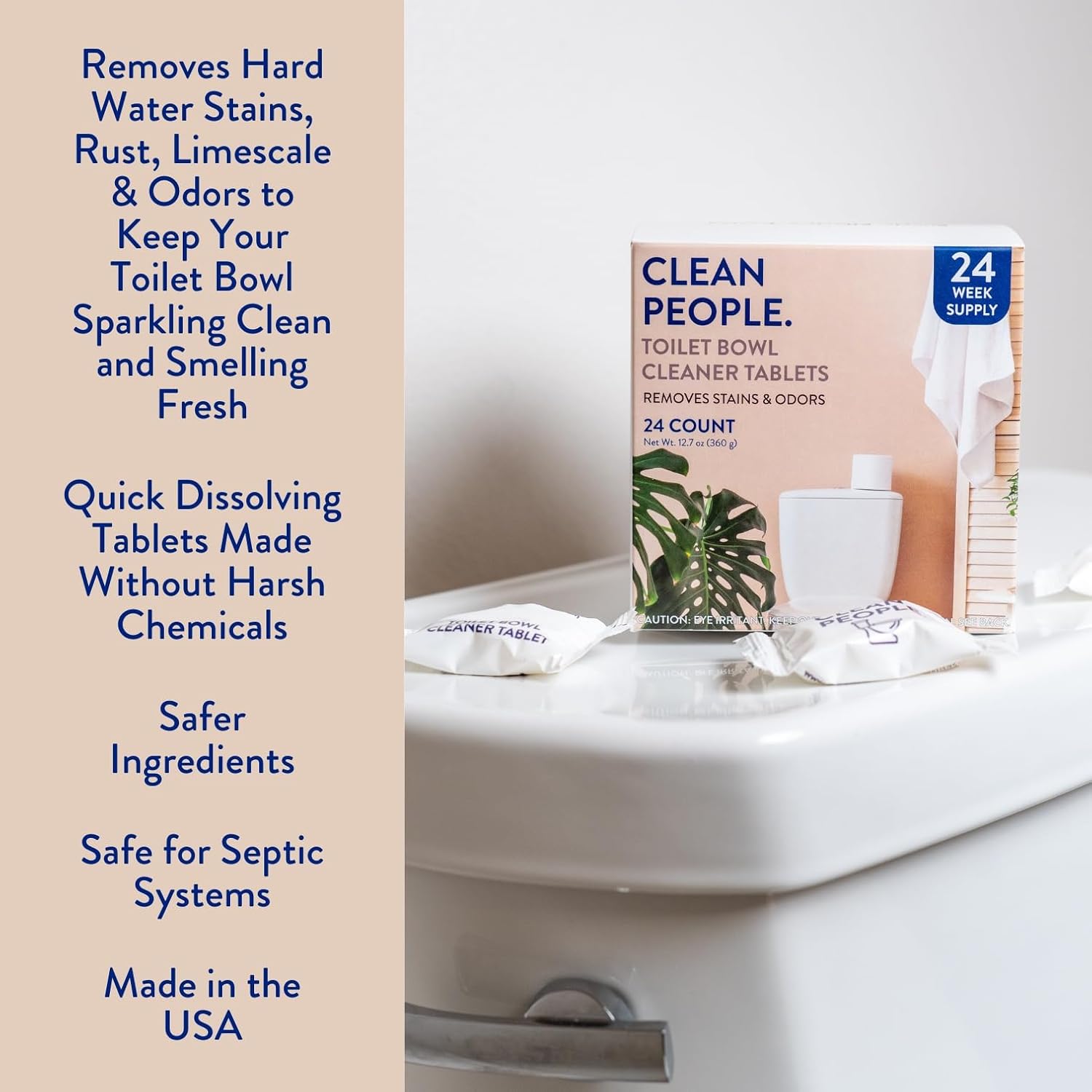 THE CLEAN PEOPLE Toilet Cleaner Tablets 24 Count