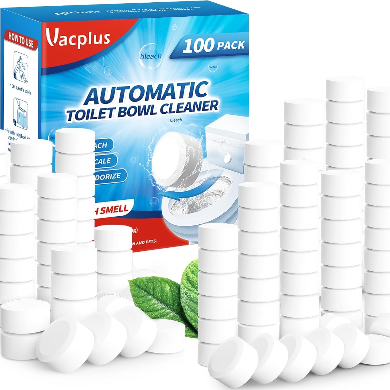 Vacplus Toilet Bowl Cleaner Tablets 100 Pack