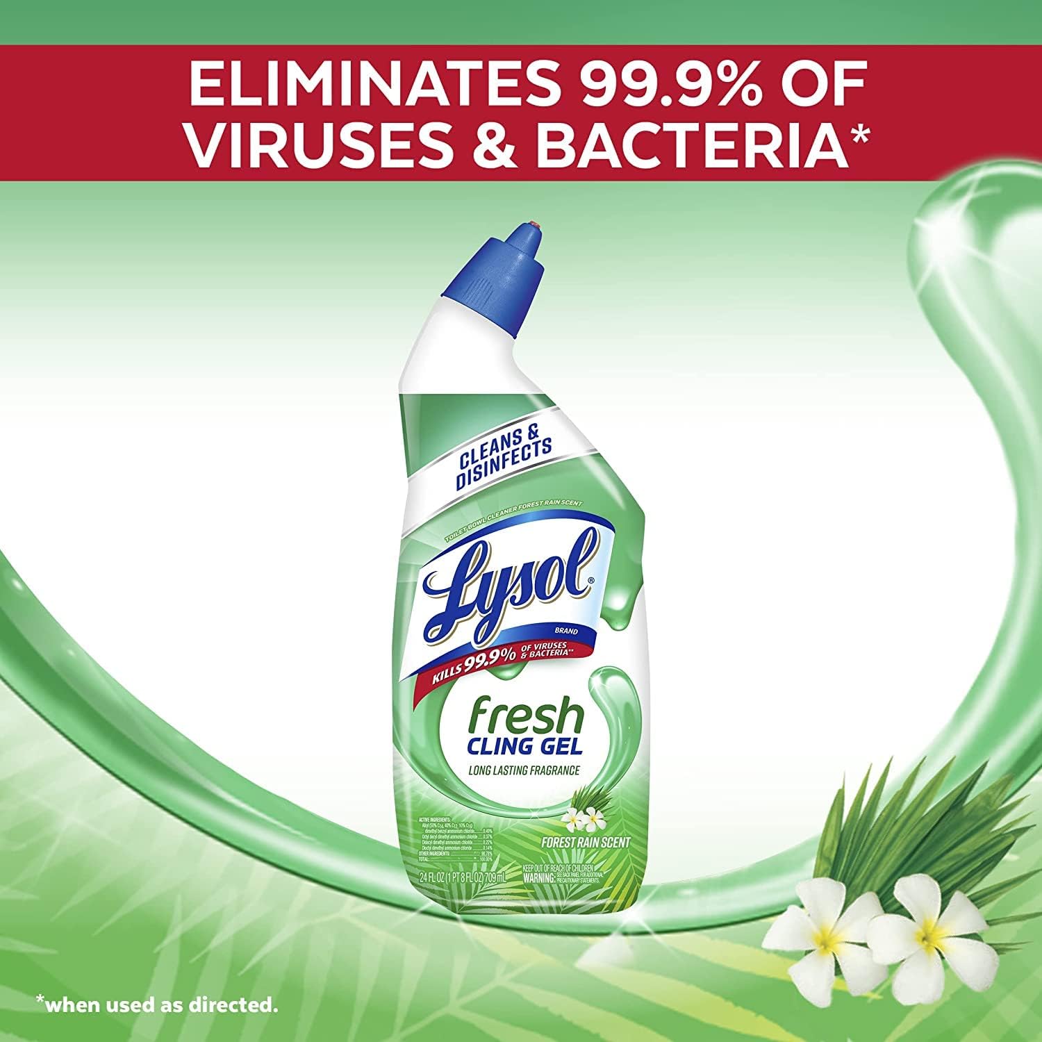 Lysol Cling Gel Toilet Bowl Cleaner 24 Ounce Pack of 3
