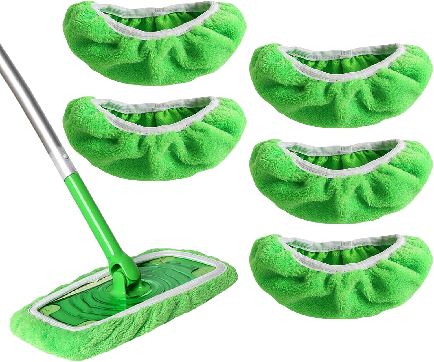 ZHAYAO 5 Pack Reusable Chenille Swiffer Mop Pads