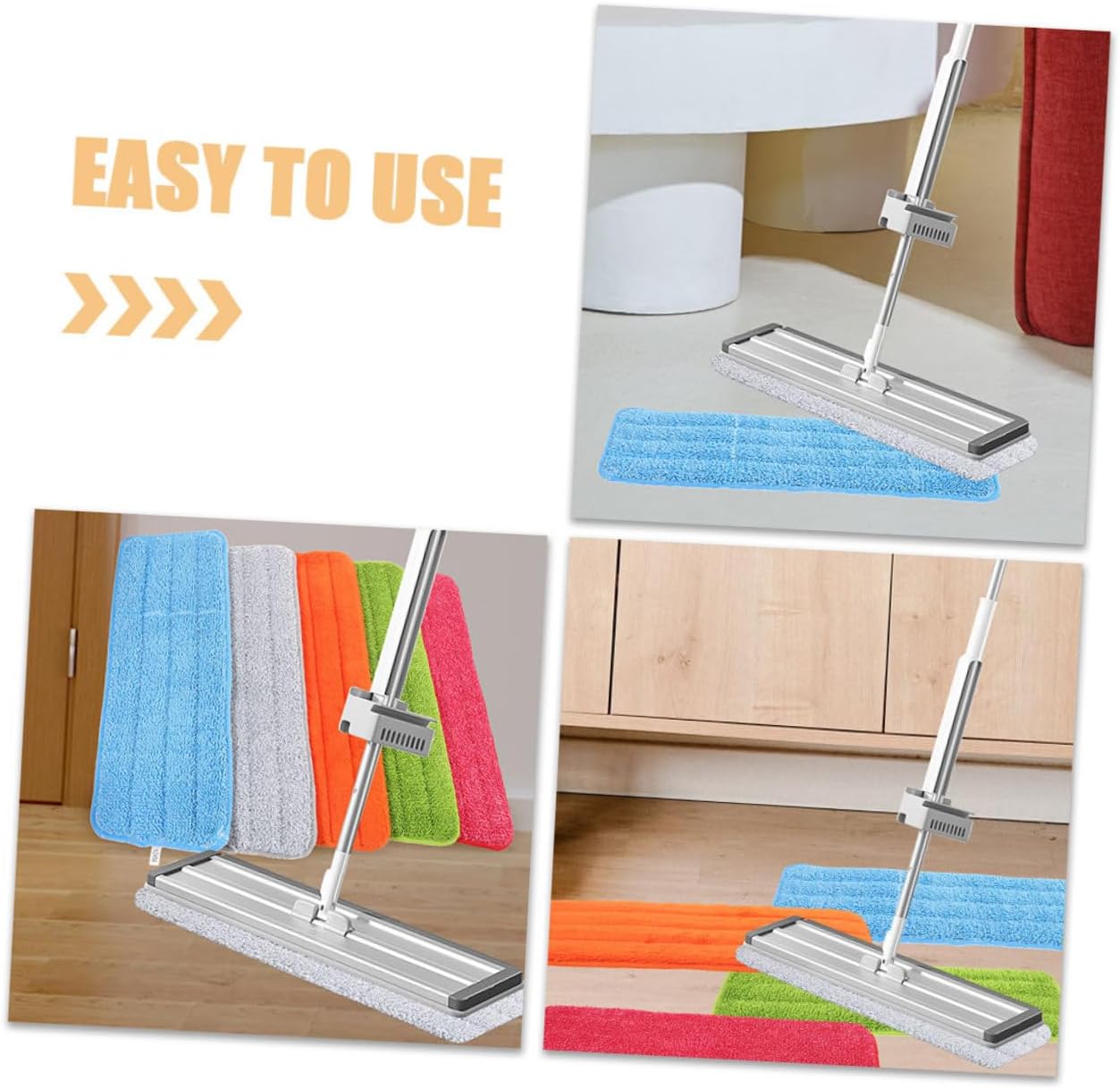 4pcs Reusable Fiber Cloth Mop Pad Refills