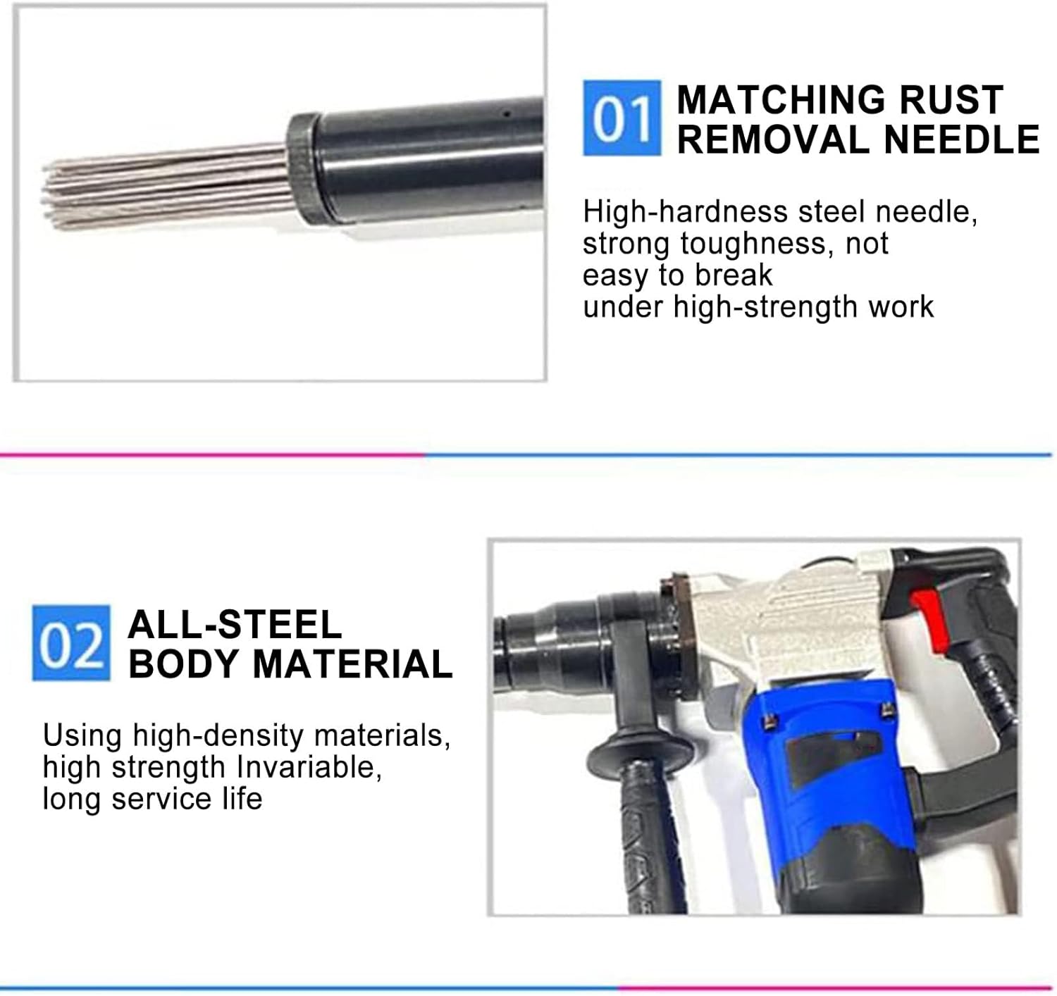 220V110V Electric Needle Scaler 1100W High-Power Rust Remover