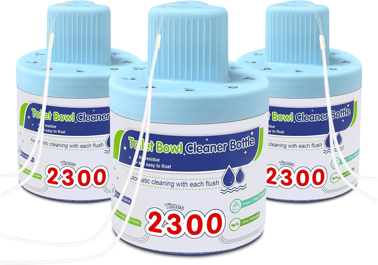 Msvvko Toilet Bowl Cleaner Tablets Blue Dissolving Solution Septic Safe 3 Packs