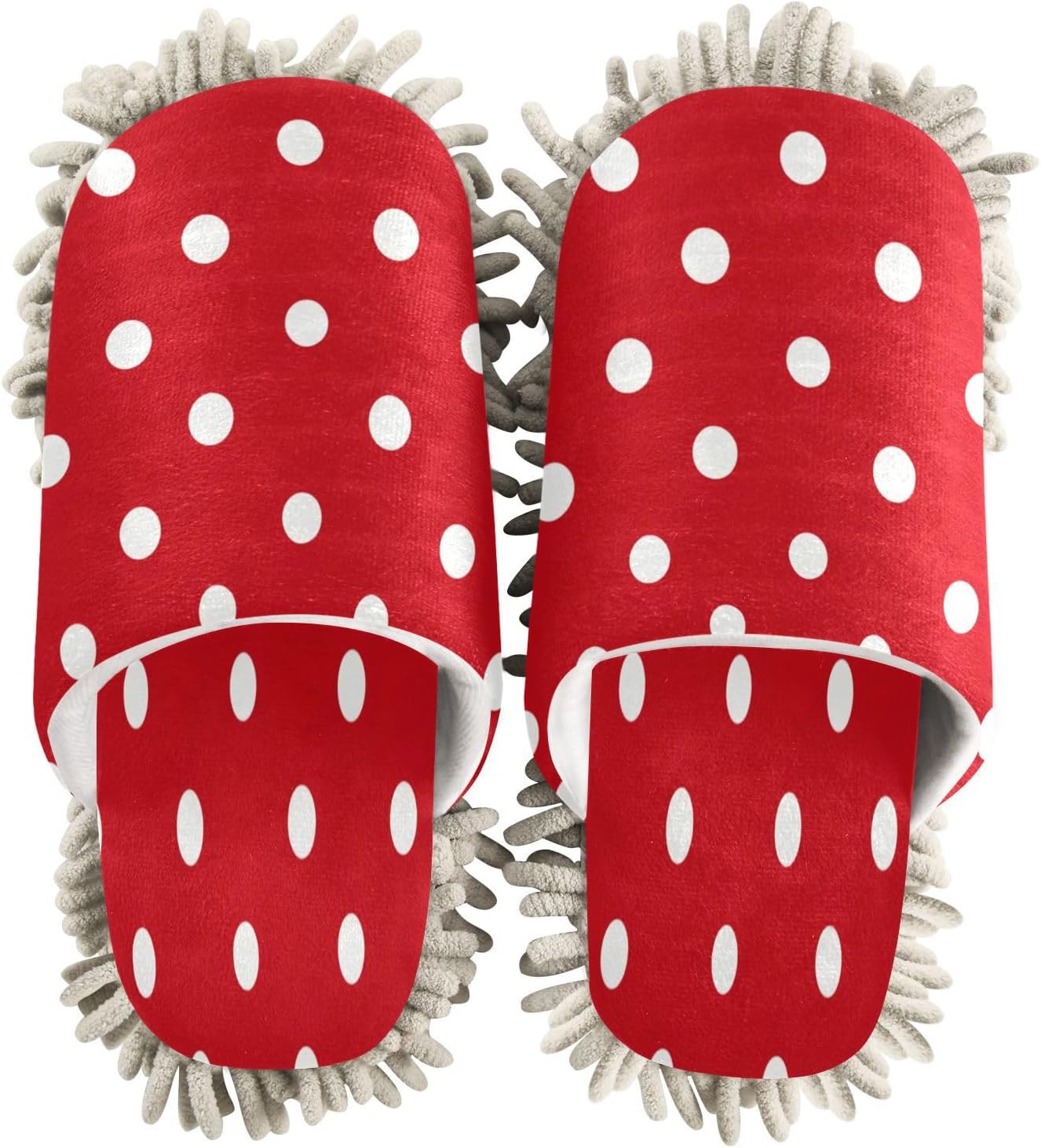 Bulletgxll Red Dot Microfiber Cleaning Slippers - M