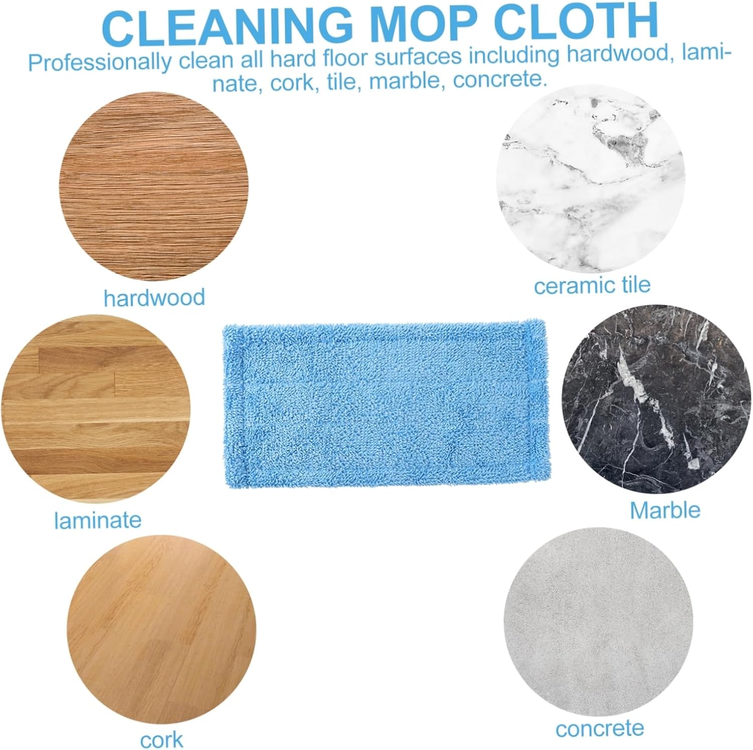 FRCOLOR Microfiber Mop Replacement Pad - Reusable Washable and Durable