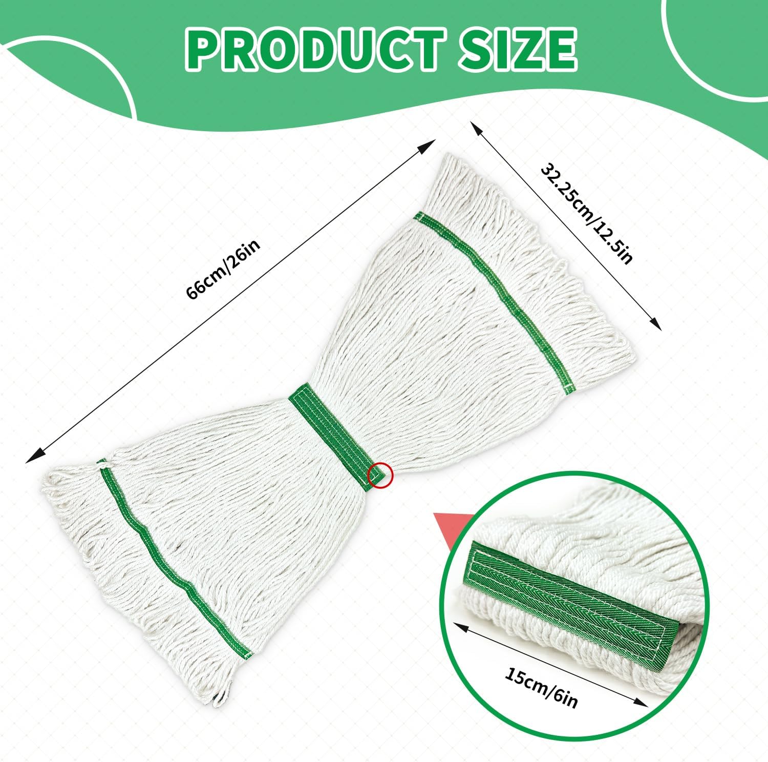 6 Pack Heavy Duty Mop Heads with Loop Ends