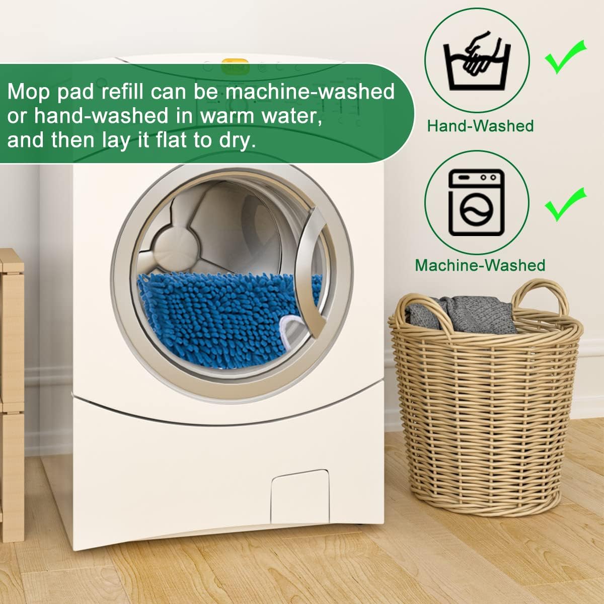 Diteje 4 Pack Washable Mop Pad Refills for O-ceda Dua-Action