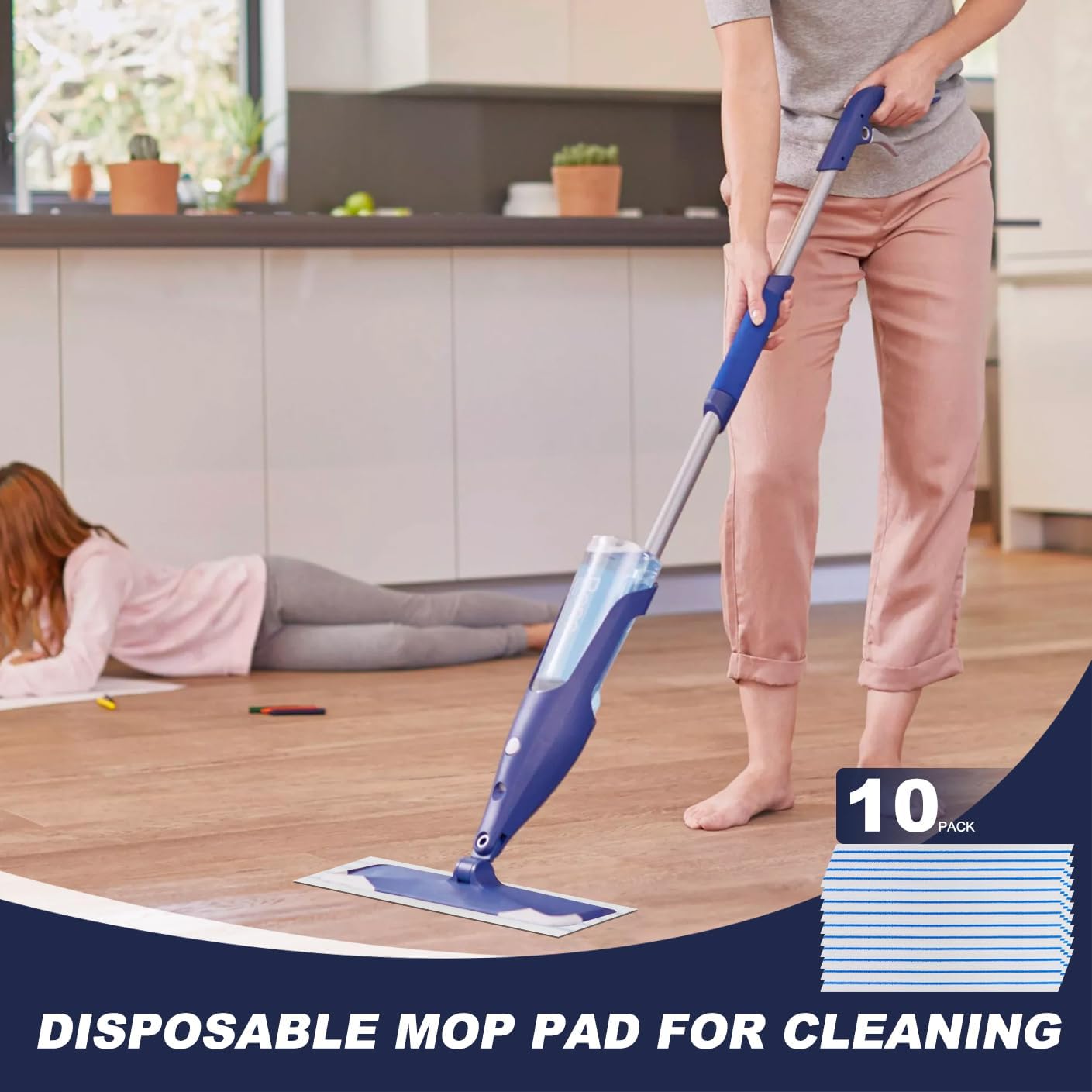 10 Pack Microfiber Mop Pads for 16-18 Hook Loop Mops