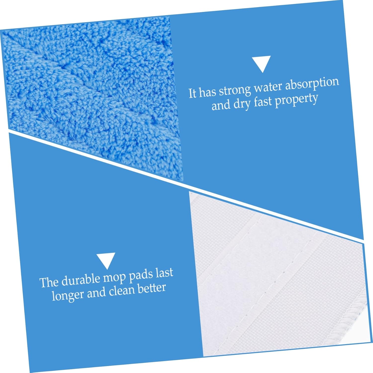 4pcs Reusable Washable Mop Pads for Hard Floors