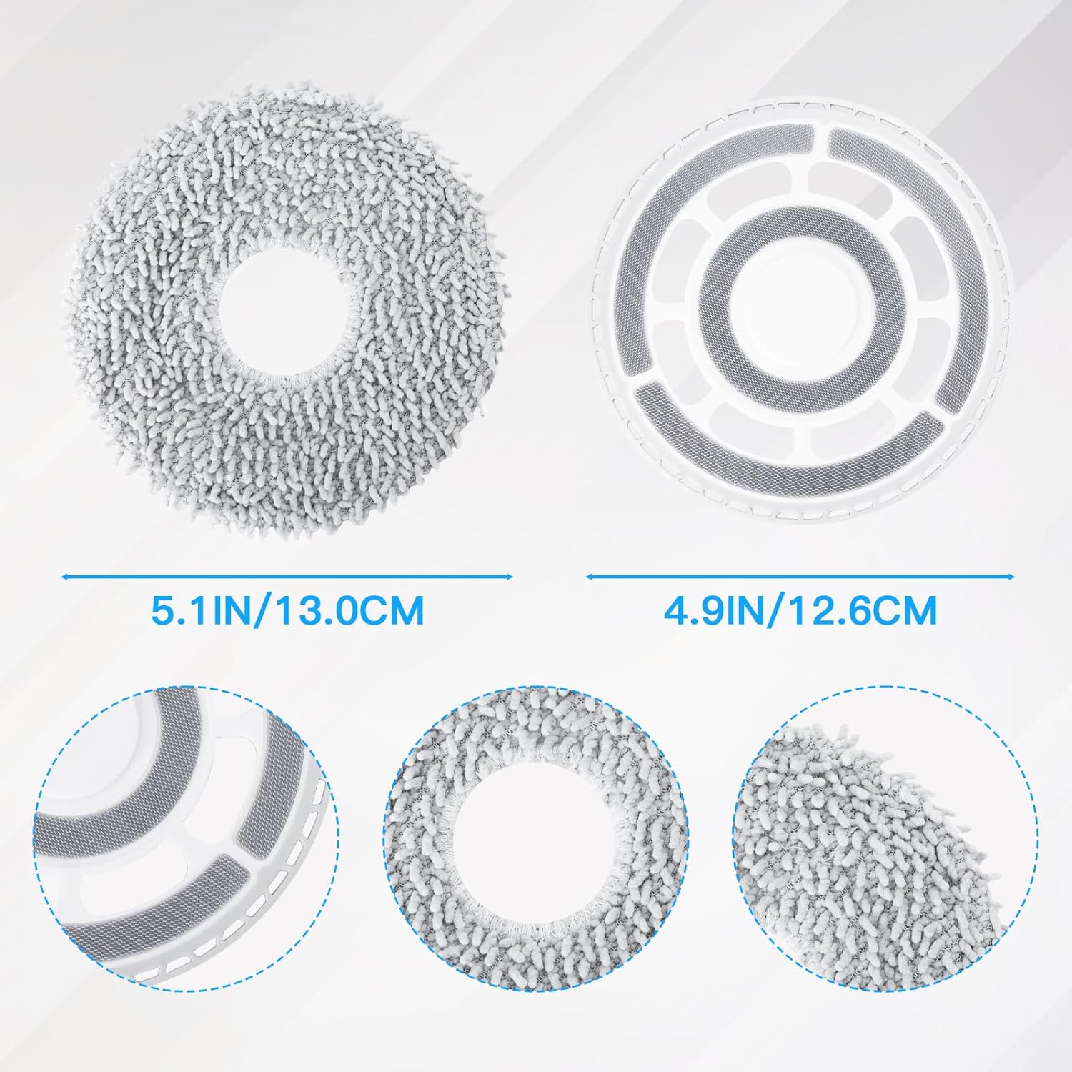Fixbetter Replacement Mop Pads with Holder for Roborock Models