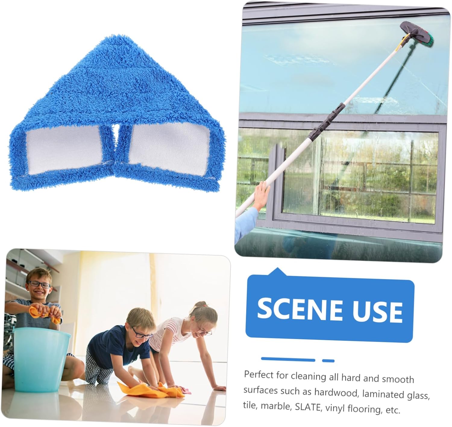 Microfiber Dust Mop Replacement Head for Hardwood Tile Cleaning