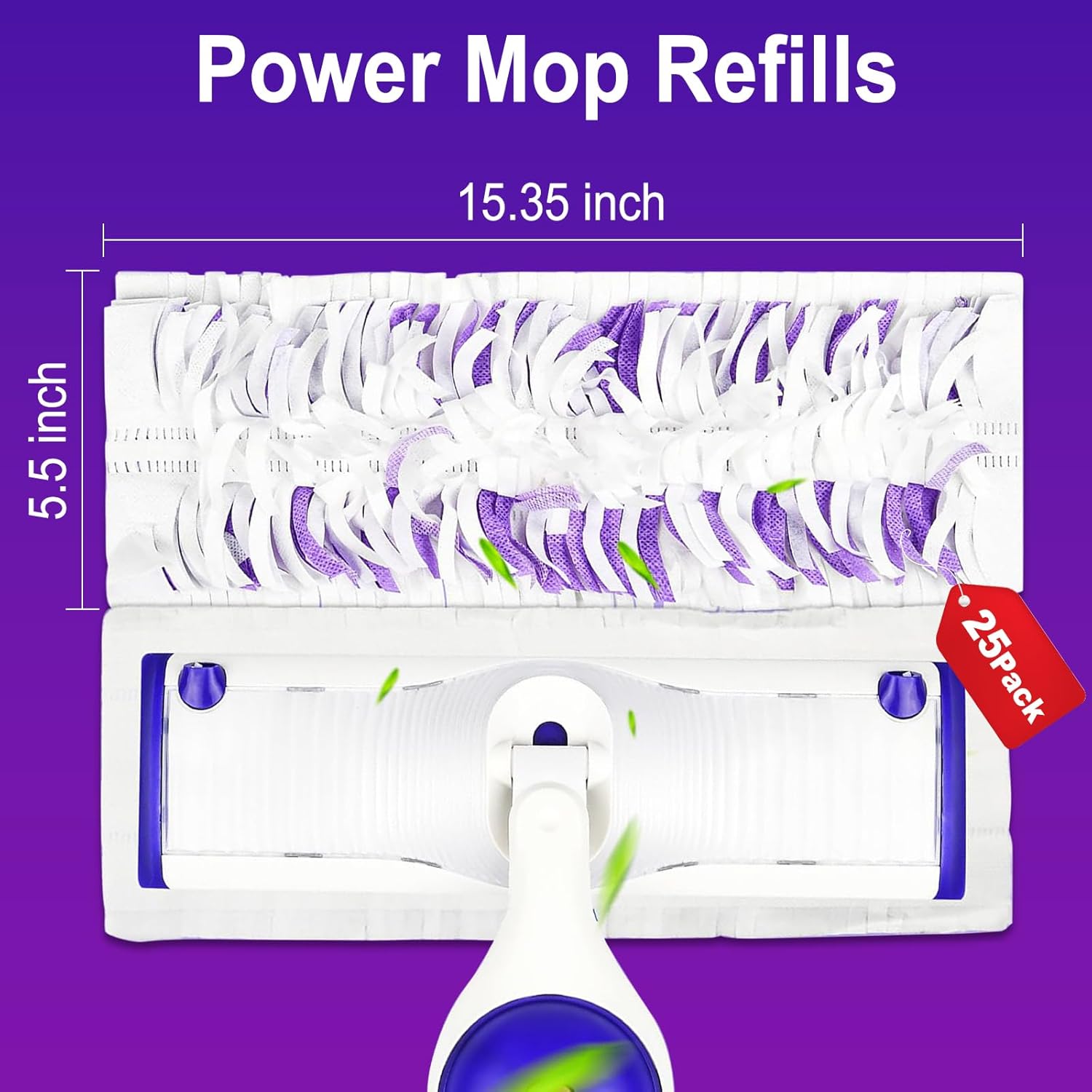 25 Pack Disposable Mopping Pads for Swiffer PowerMop