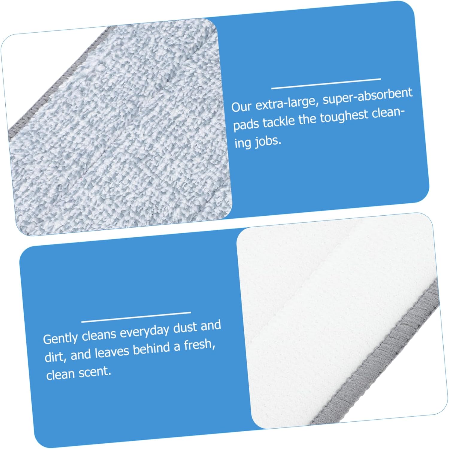 2pcs Microfiber Mop Pads Reusable Floor Cleaning Accessory