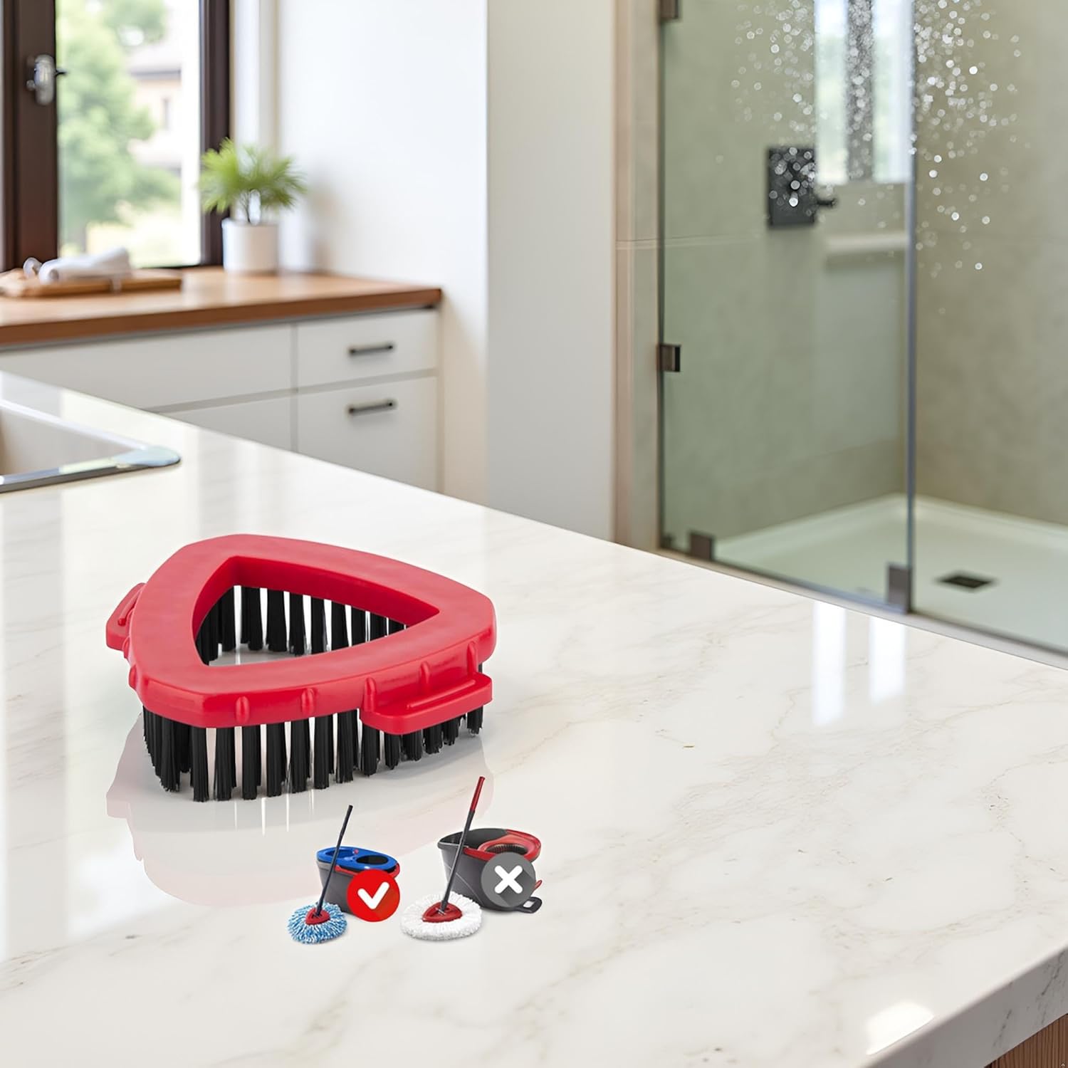 Tustao Spin Mop Replacement Head Base Scrub Brush for 2 Tank System