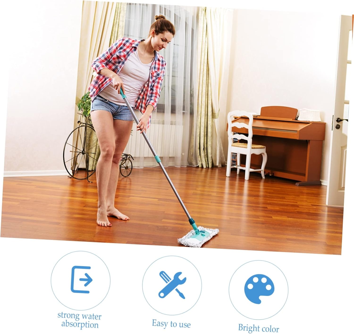 4pcs Reusable Washable Mop Pads for Hard Floors