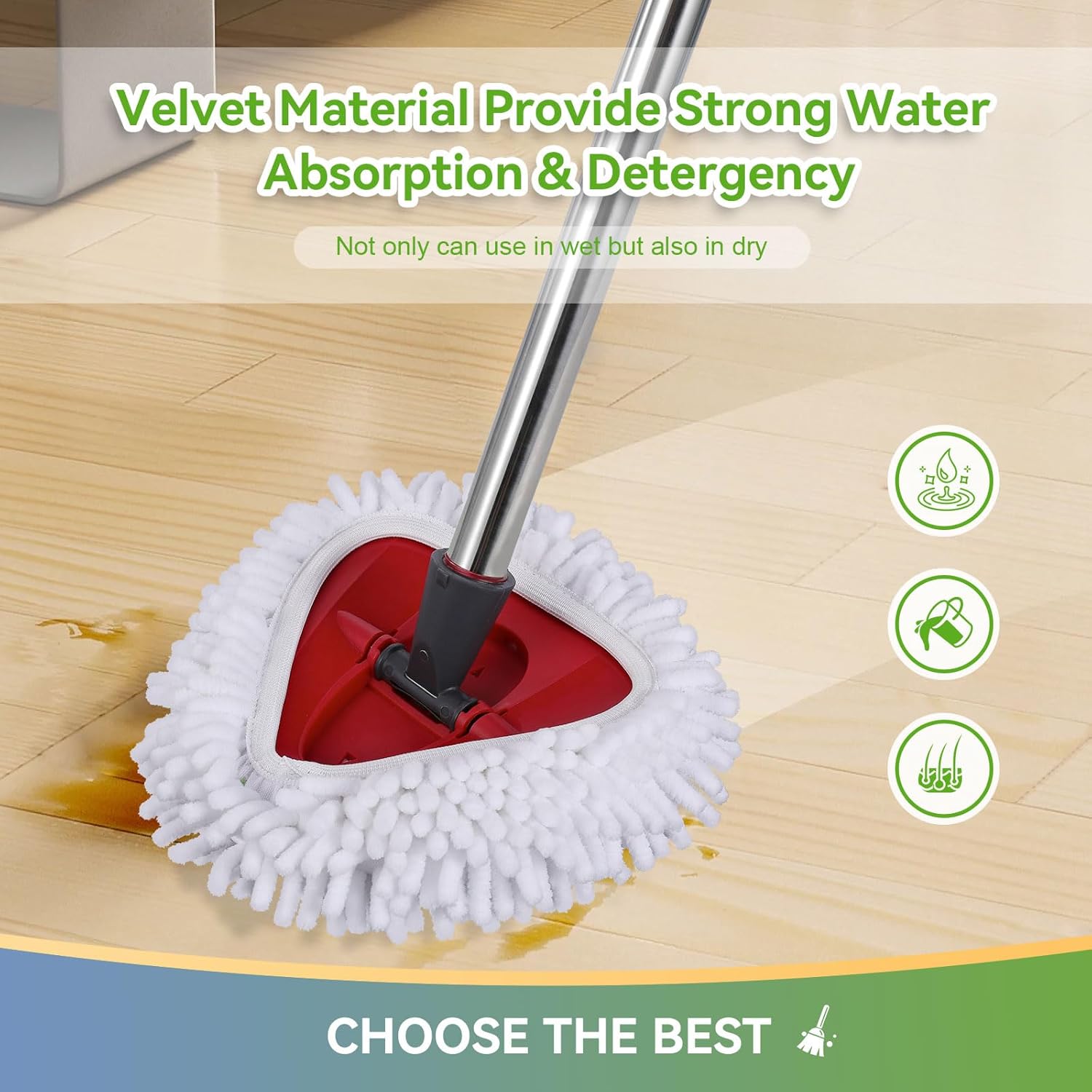 3 Pack White Reusable Microfiber Mop Pads for O-Cedar EasyWring 1