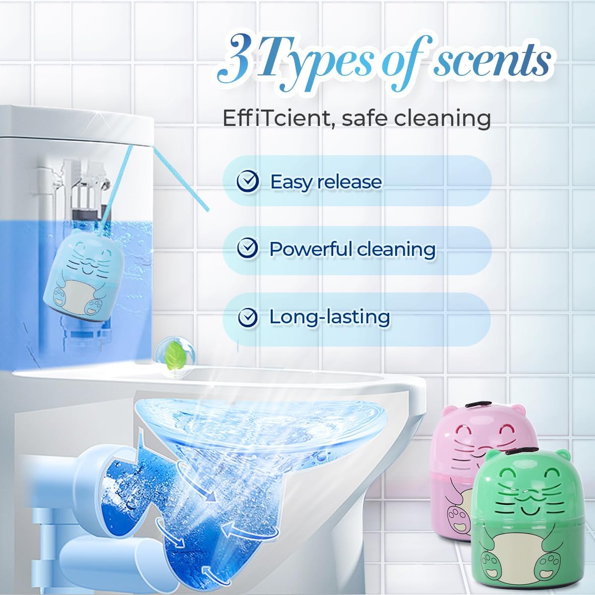 HOAIME Toilet Cleaner Deodorizer 3 Pack