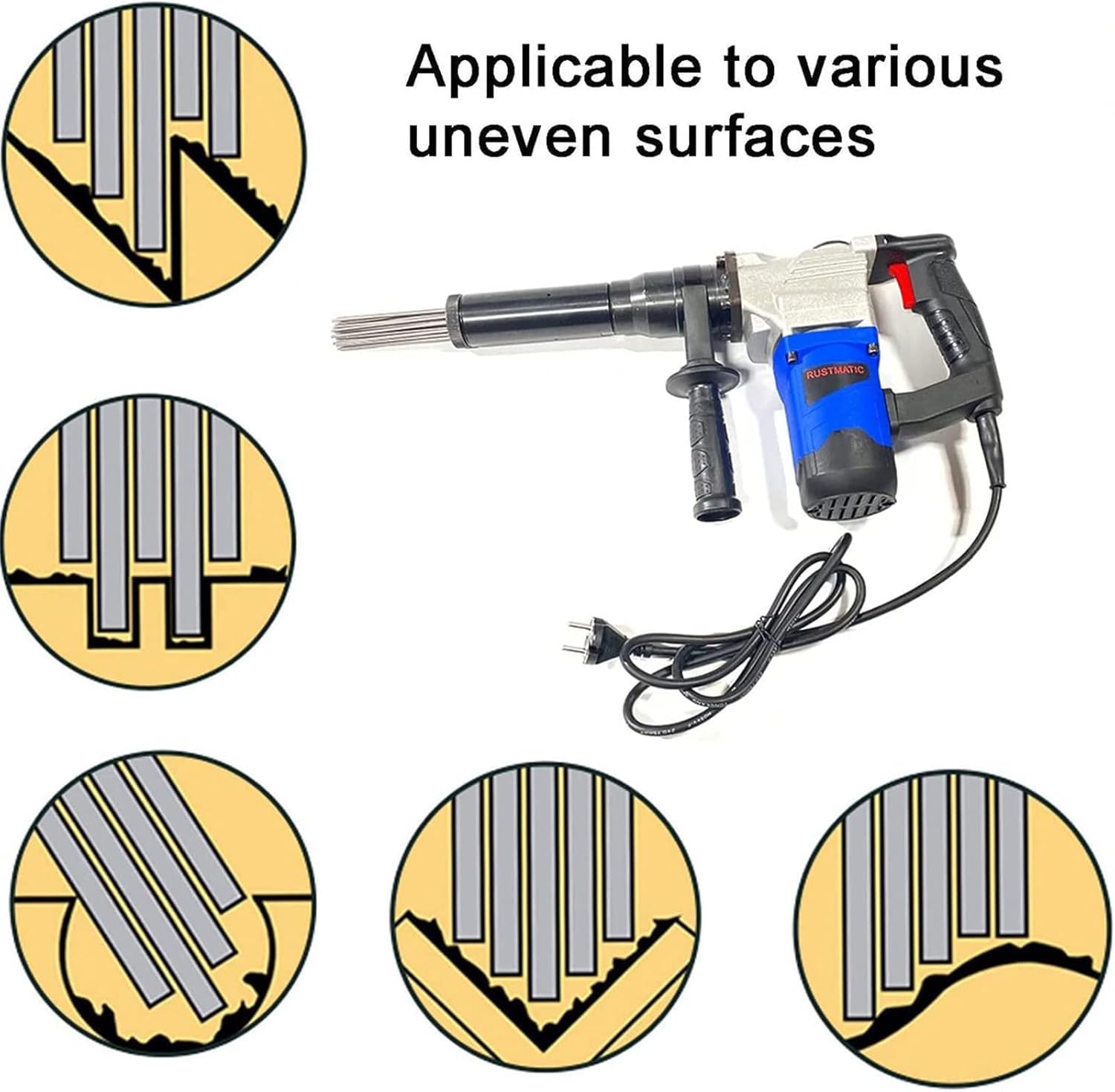 JINGEDD 1100W Electric Needle Derusting Gun