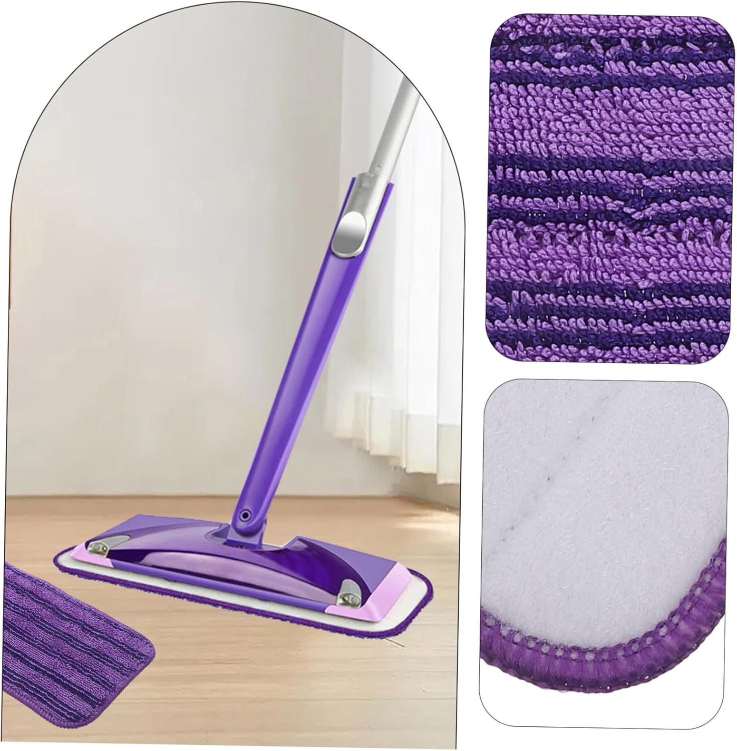 Ipetboom 2pcs Reusable Mop Pads for Hardwood and Tile Cleaning