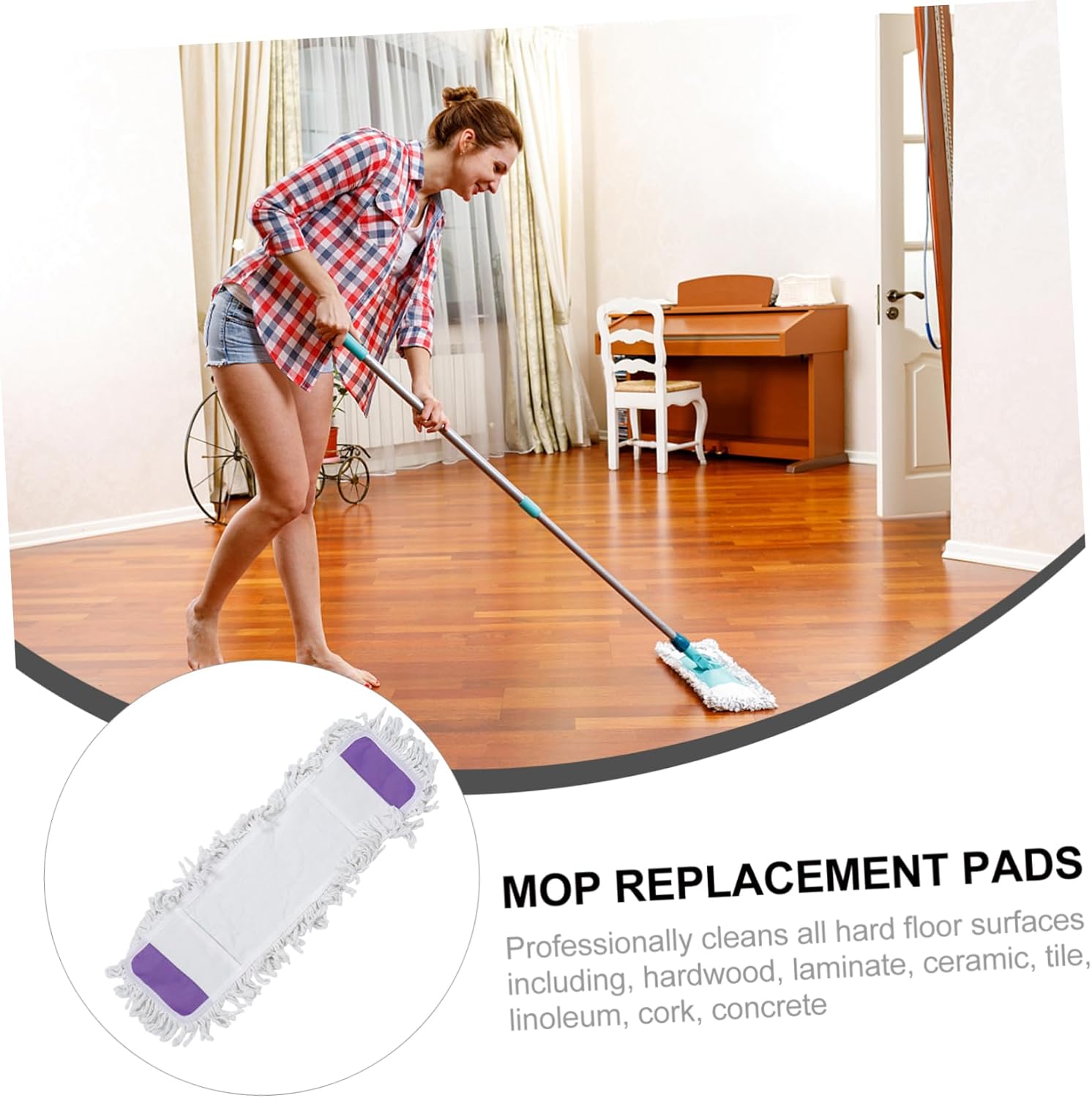 CALLARON Reusable Cotton Mopping Pads for All Hard Floors