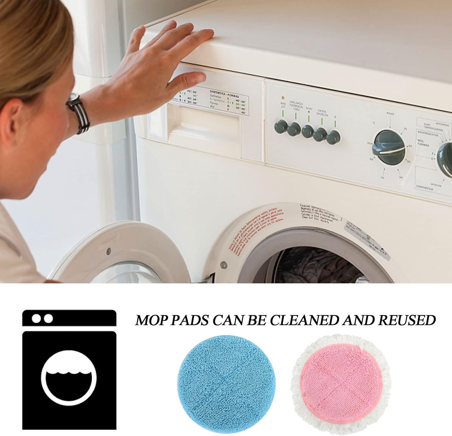 BeiLan 6-Pack Electric Mop Pads for 728 Inch Floor Cleaning