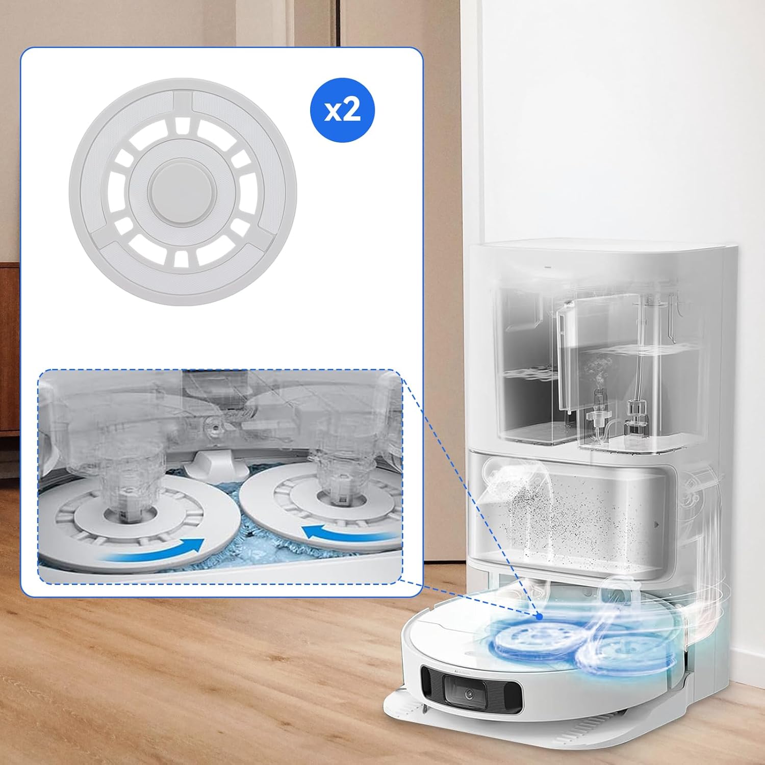 Sgizoku Mop Pad Plate Holder for Dreame Xiaomi Robot Vacuums