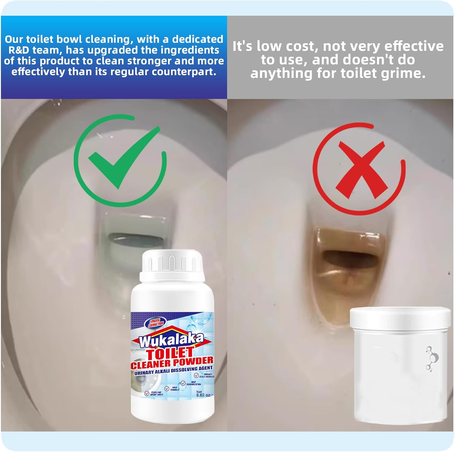 WUKALAKA Pumice Sticks Toilet Cleaner with 250ml Foam Solution