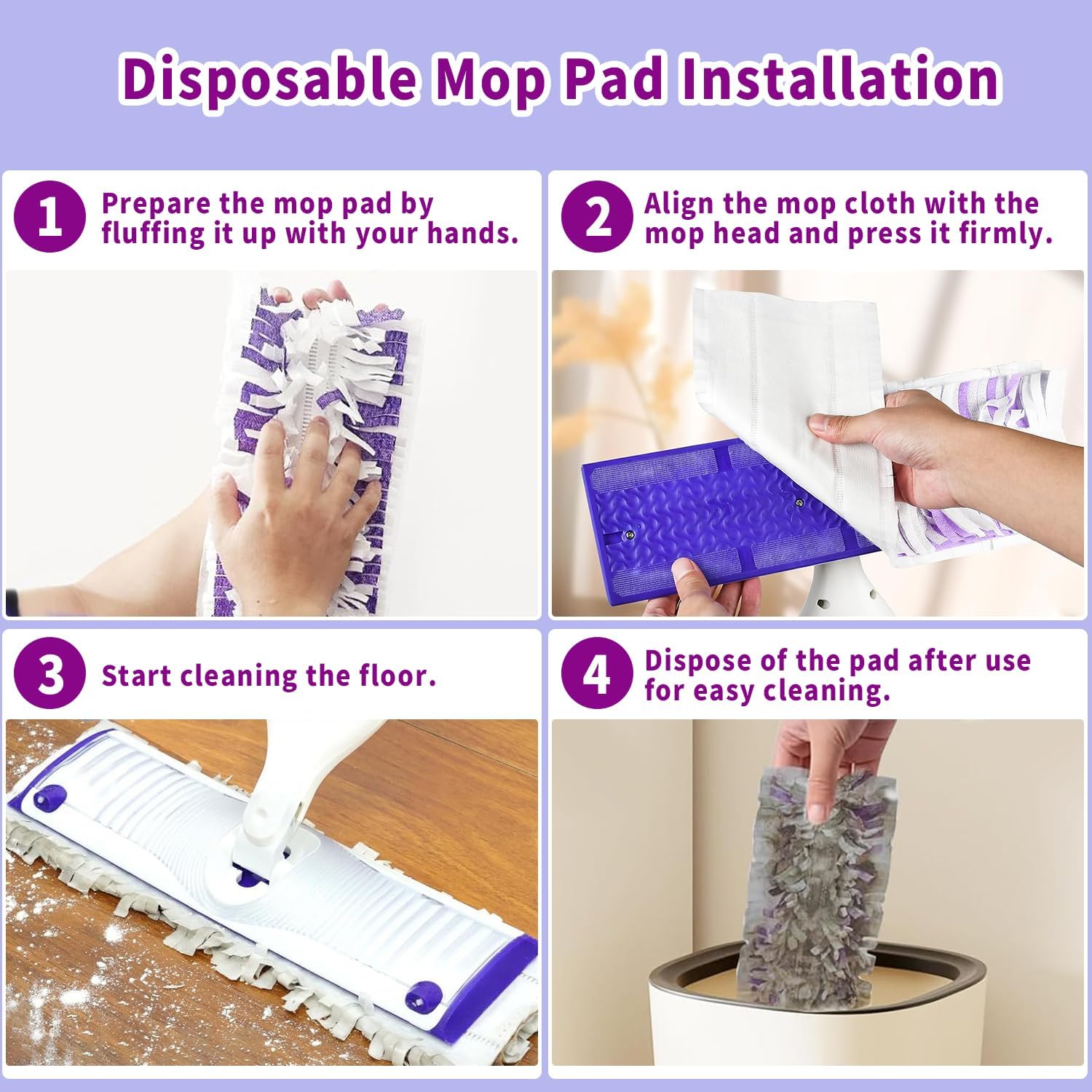 24 Pack Swiffer Power Mop Pads Refills - 14 Layer Microfiber Wet Dry Use