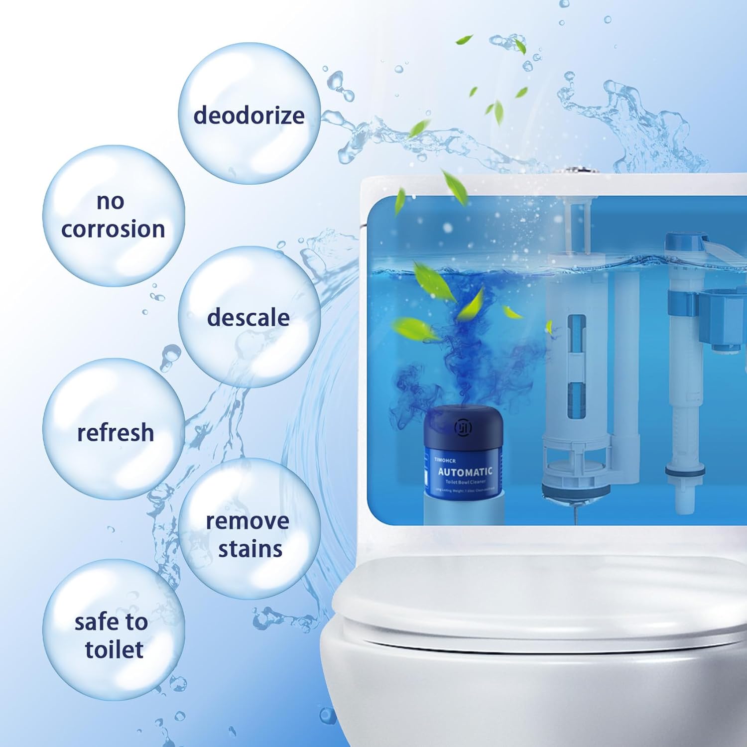 TIMOHCR Toilet Bowl Cleaner Tablets with Lemon Scent