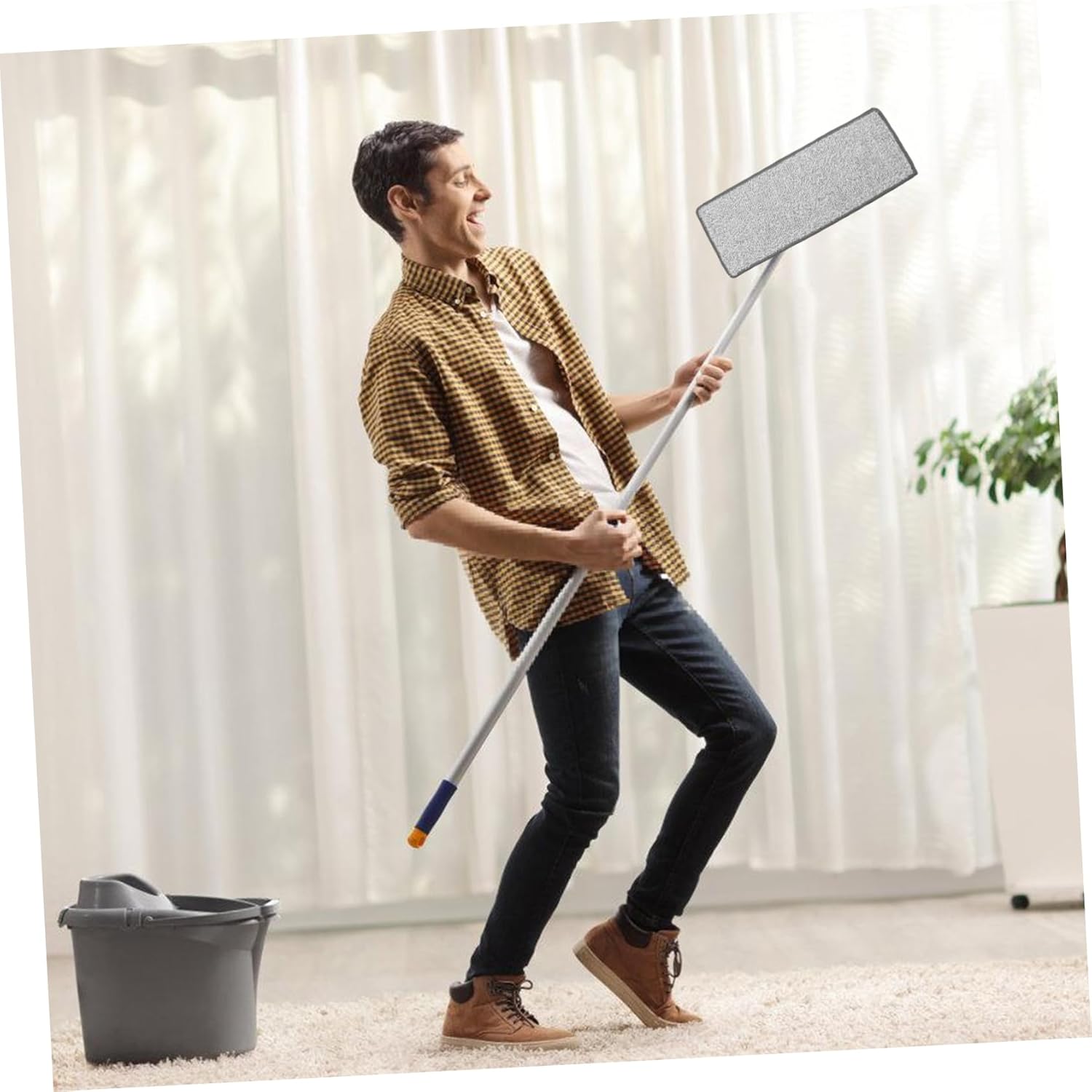 4pcs Microfiber Mop Refill Pads for Reusable Mop Heads Grey