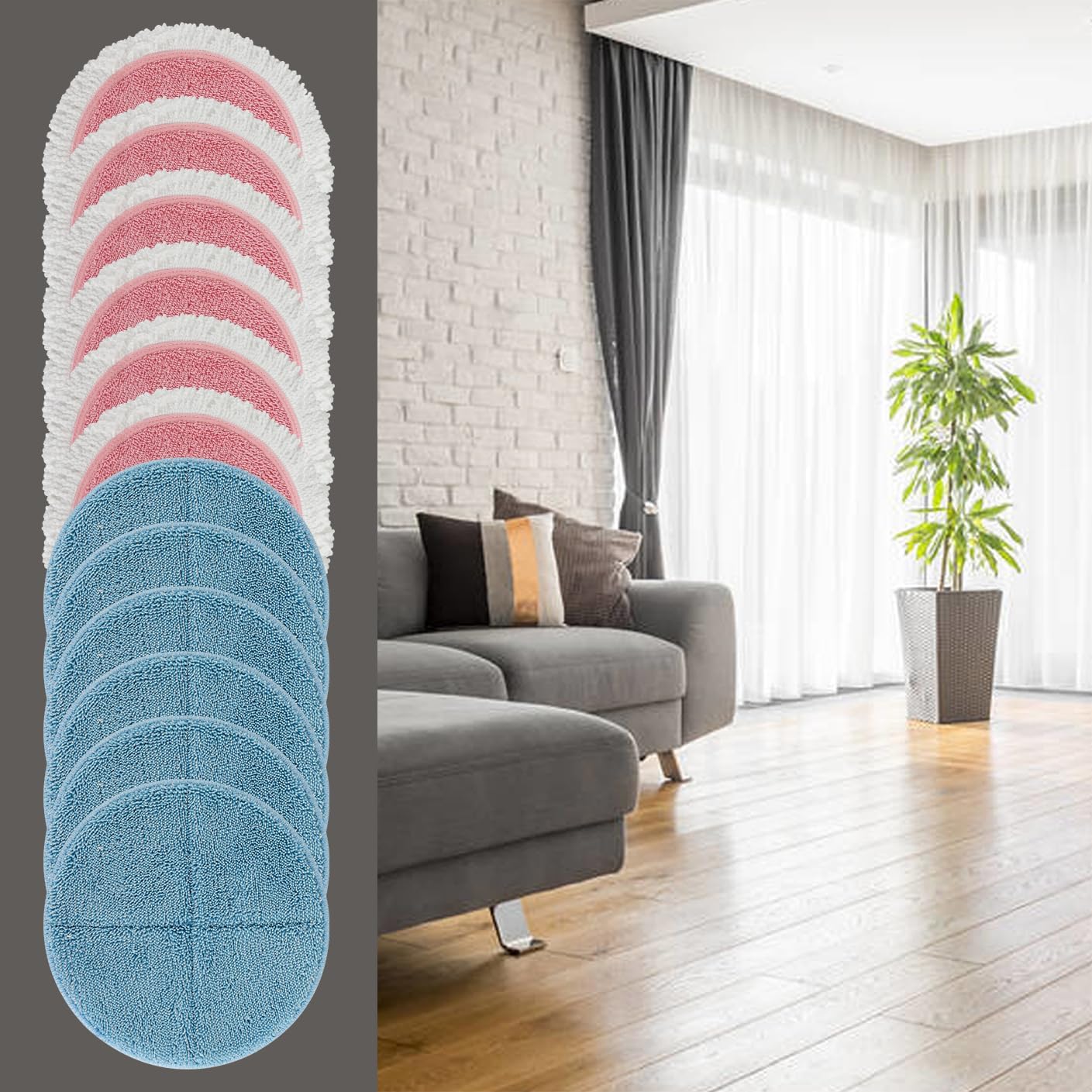 BeiLan Spin Wave Replacement Mop Pads 12 Pack