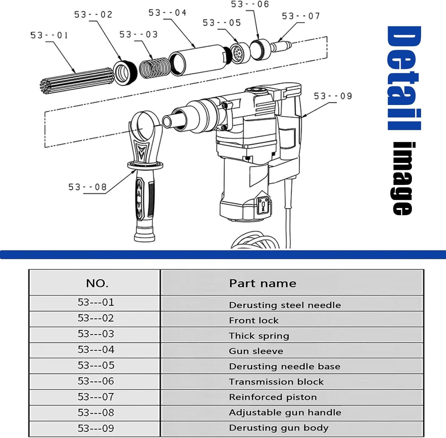 High Power 1100W Pistol Grip Needle Scaler 220V 1