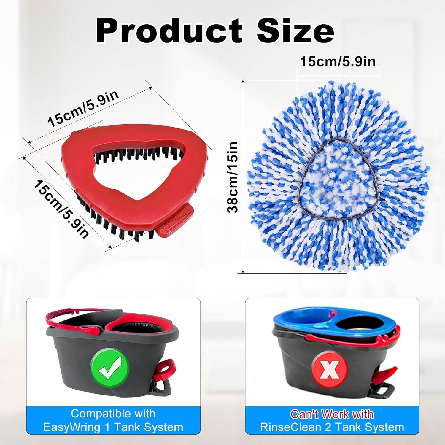 Hezane 2 Replacement Mop Heads for O-Cedar EasyWring
