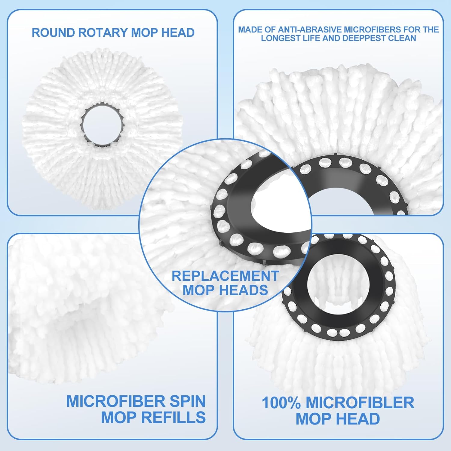Rewpeep 2 Pack Spin Mop Replacement Heads