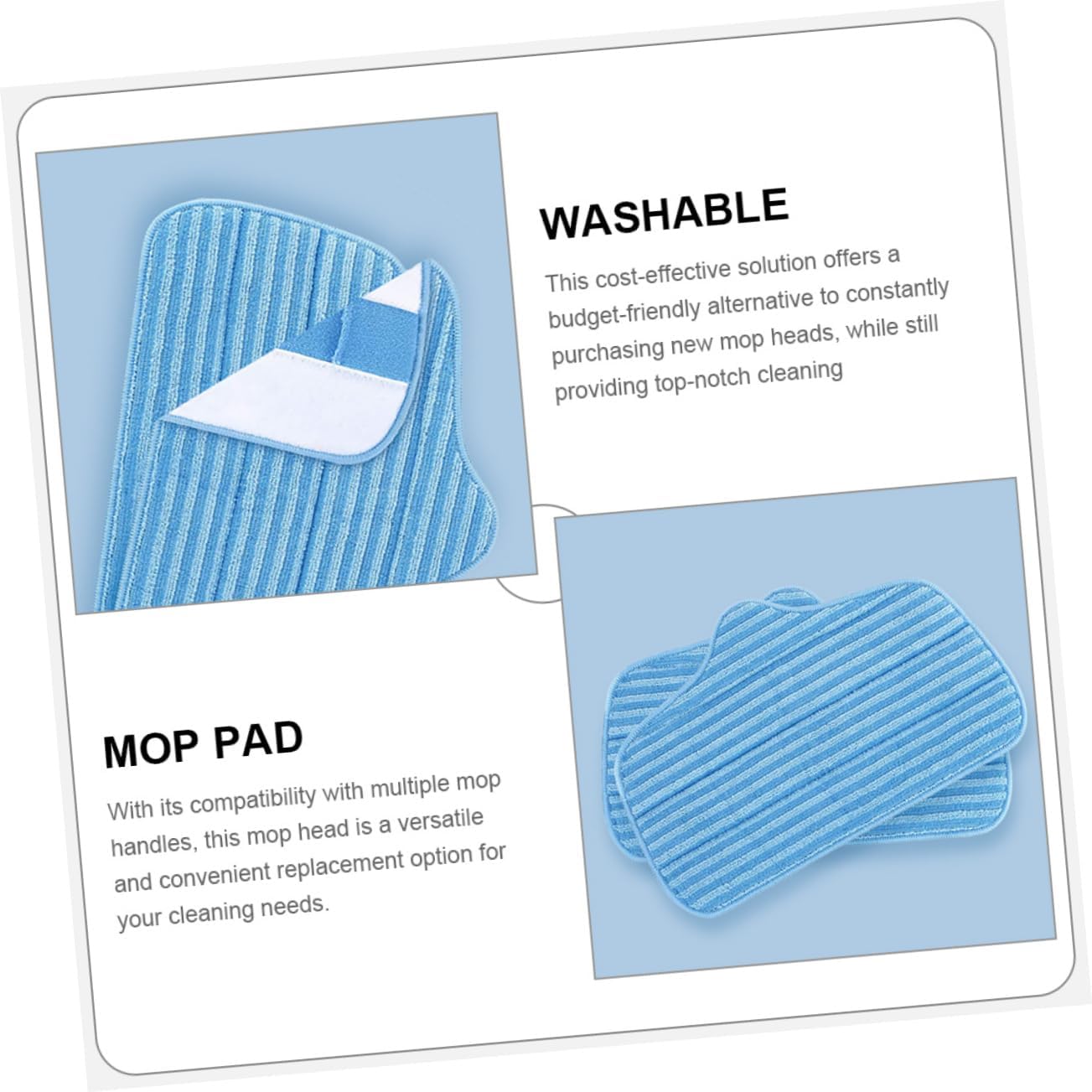PACKOVE 2pcs Fiber Mop Replacement Pads