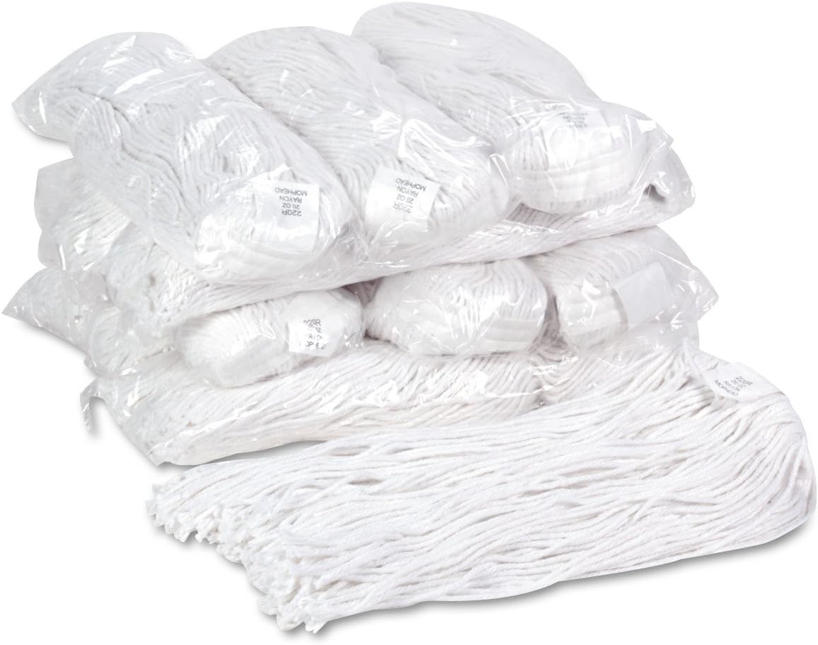 Unisan Premium Cut-End Wet Mop Heads White 12 Pack