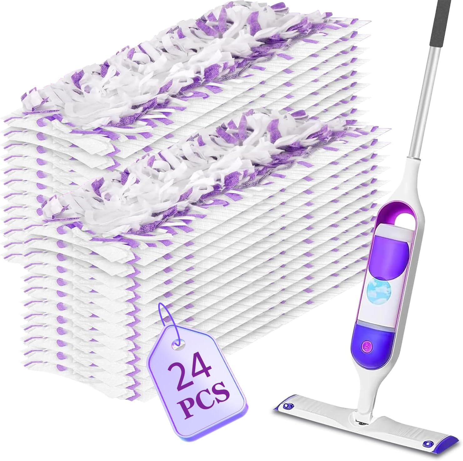 24 Pack Swiffer Power Mop Pads Refills - 14 Layer Microfiber Wet Dry Use
