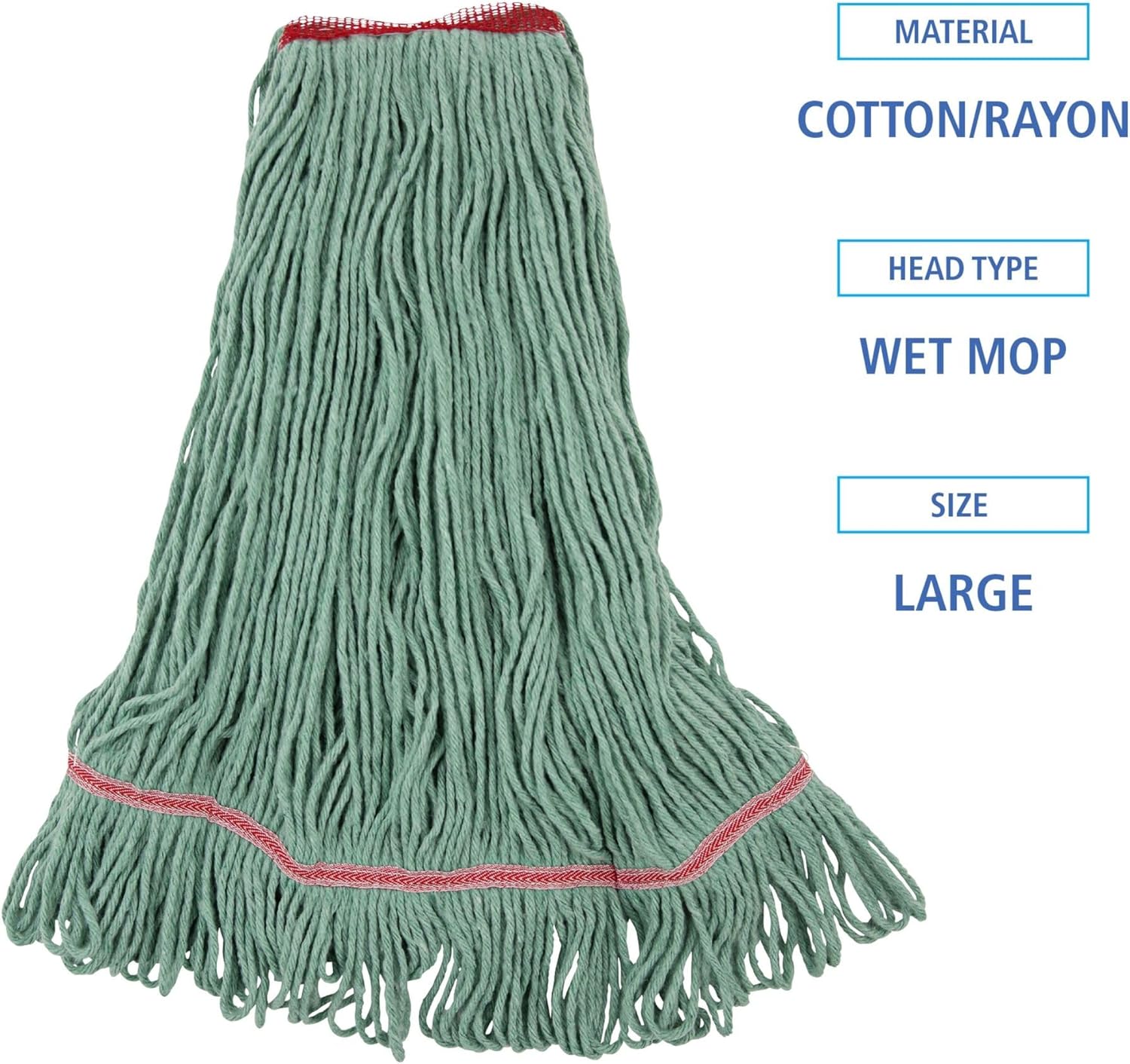 Boardwalk BWK503GNNB Premium Cotton Mop Head - Large Green 12Carton