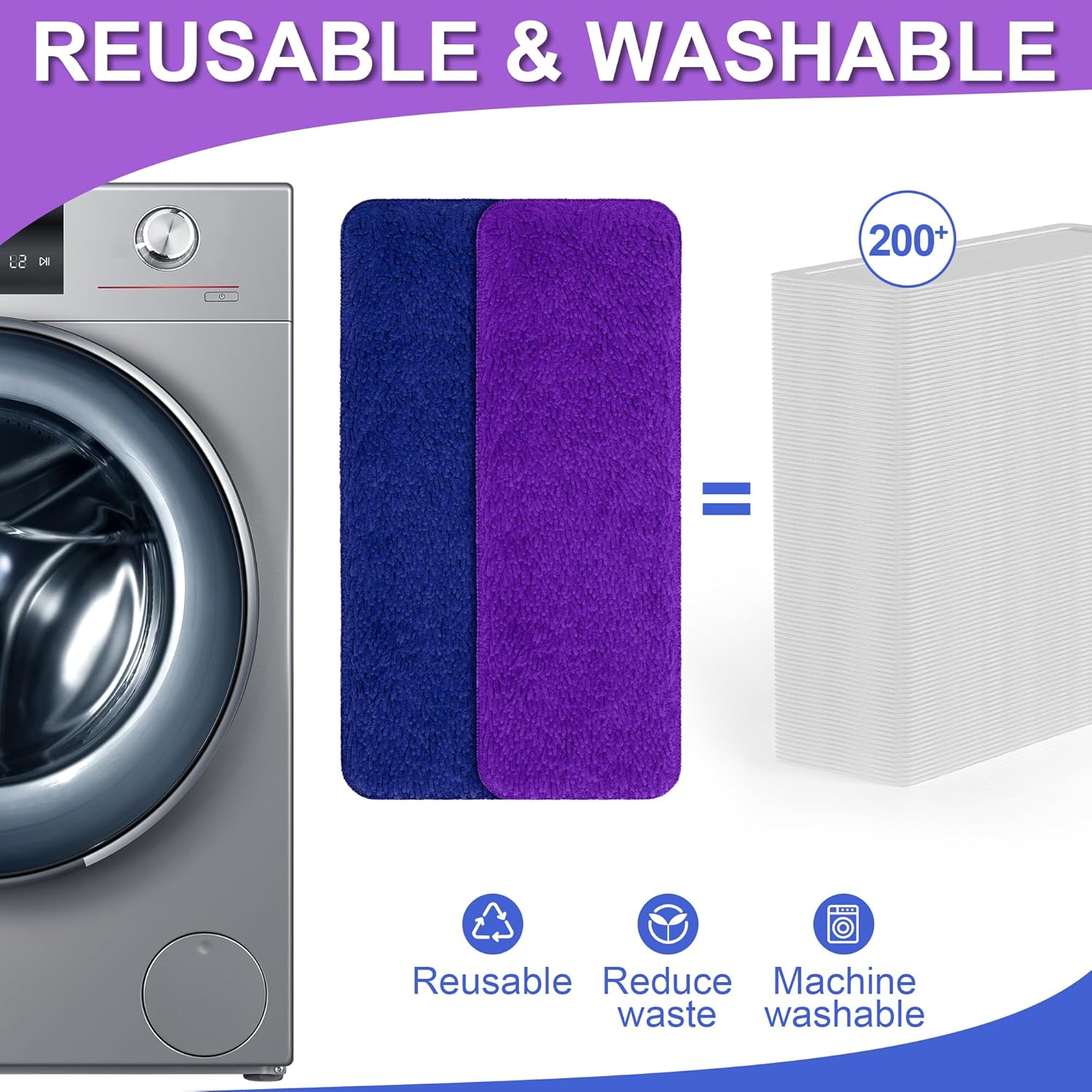 Reusable Mop Pads for Swiffer Power Mop 6 Pack