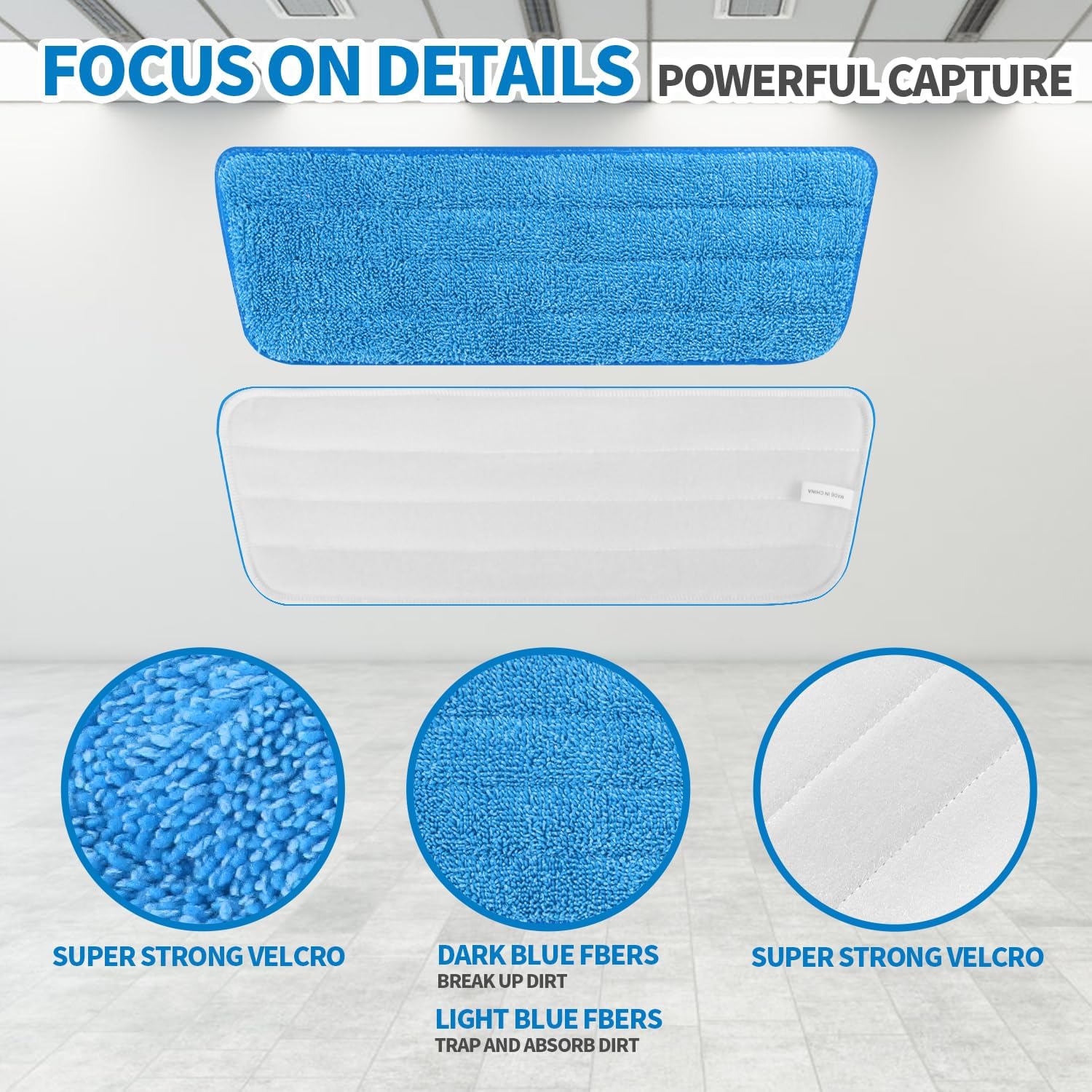 AmaVins 6-Pack Reusable Coral Fleece Mop Pads