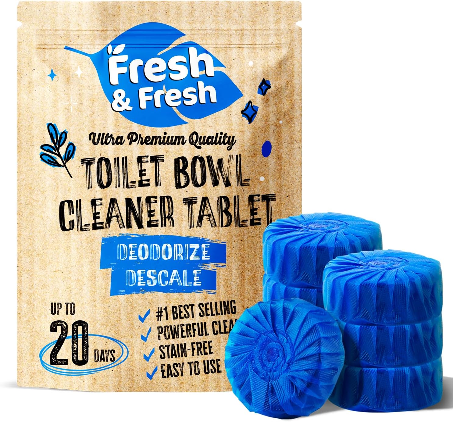 Fresh Fresh Toilet Bowl Cleaner Tablets 15pcs with Fresh Scent