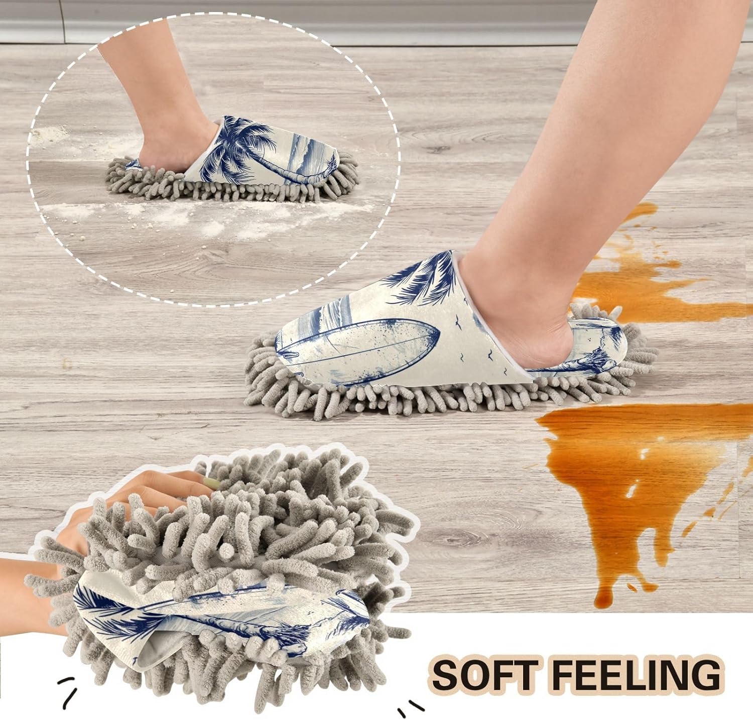 FLildon Microfiber Mop Slippers for Kitchen Floor Cleaning