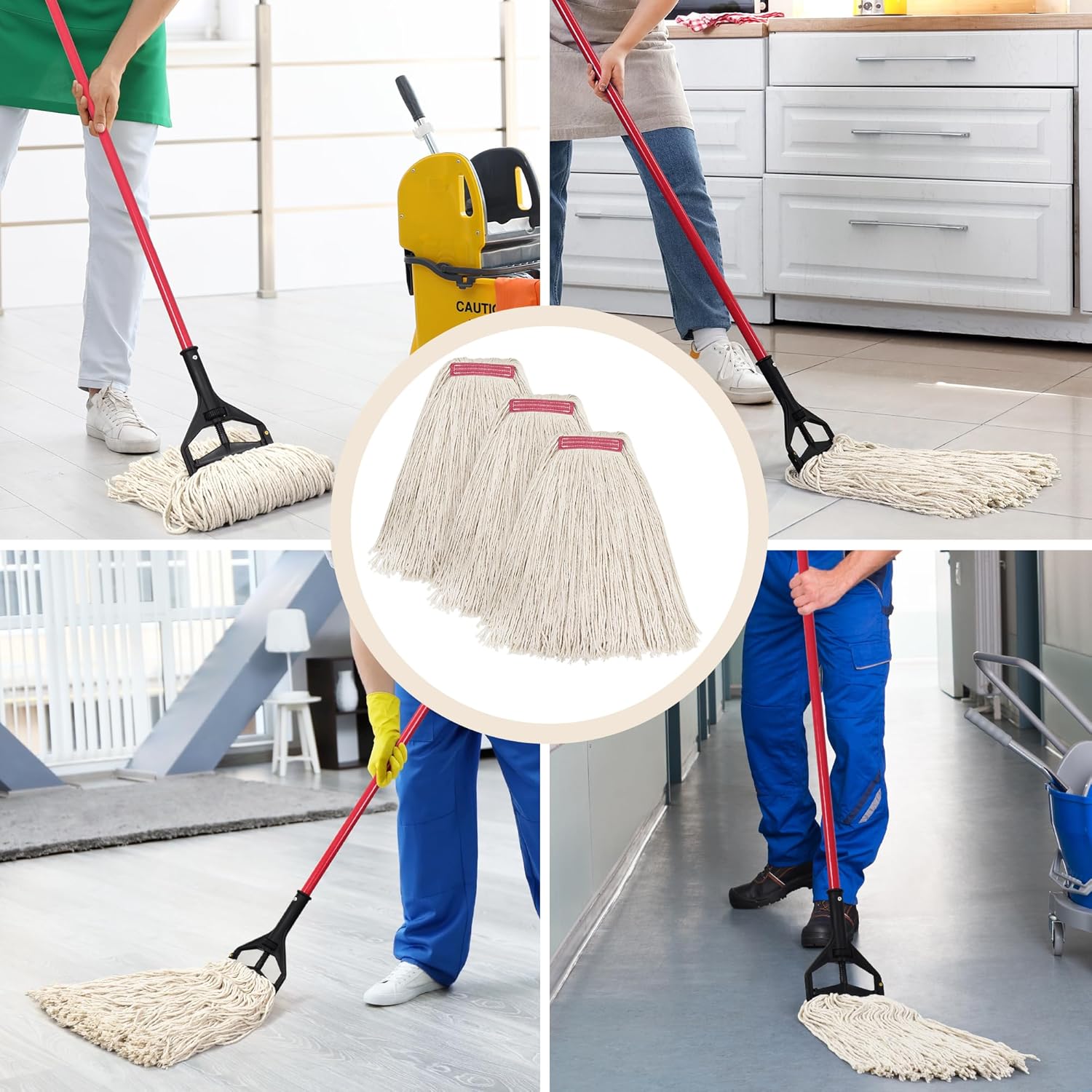 Matthew Cleaning 24oz Heavy Duty Mop Heads 3Pack