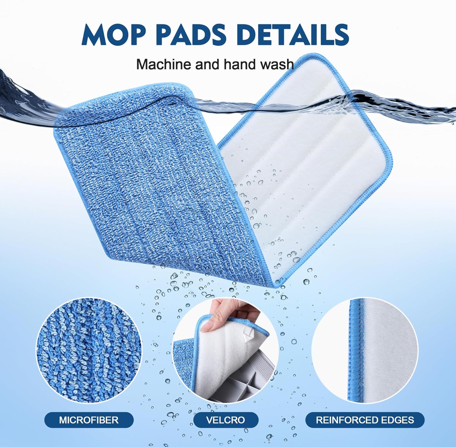 3 Pack Microfiber Mop Pads Refill for All Spray Mops