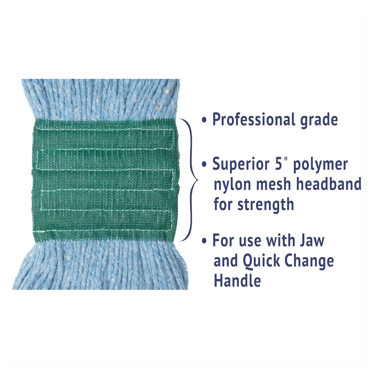 Boardwalk Super Loop Wet Mop Head Medium Blue 12Carton