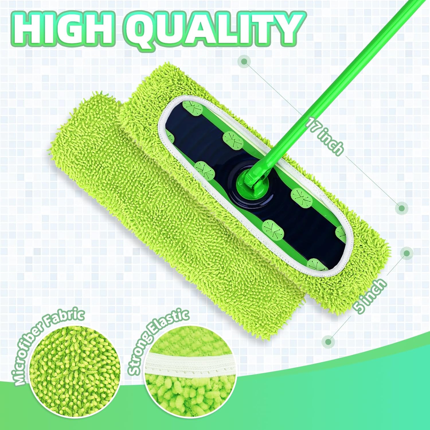 Nicemiya 4 Pack Reusable X-Large Mop Pads for Swiffer Sweeper XL